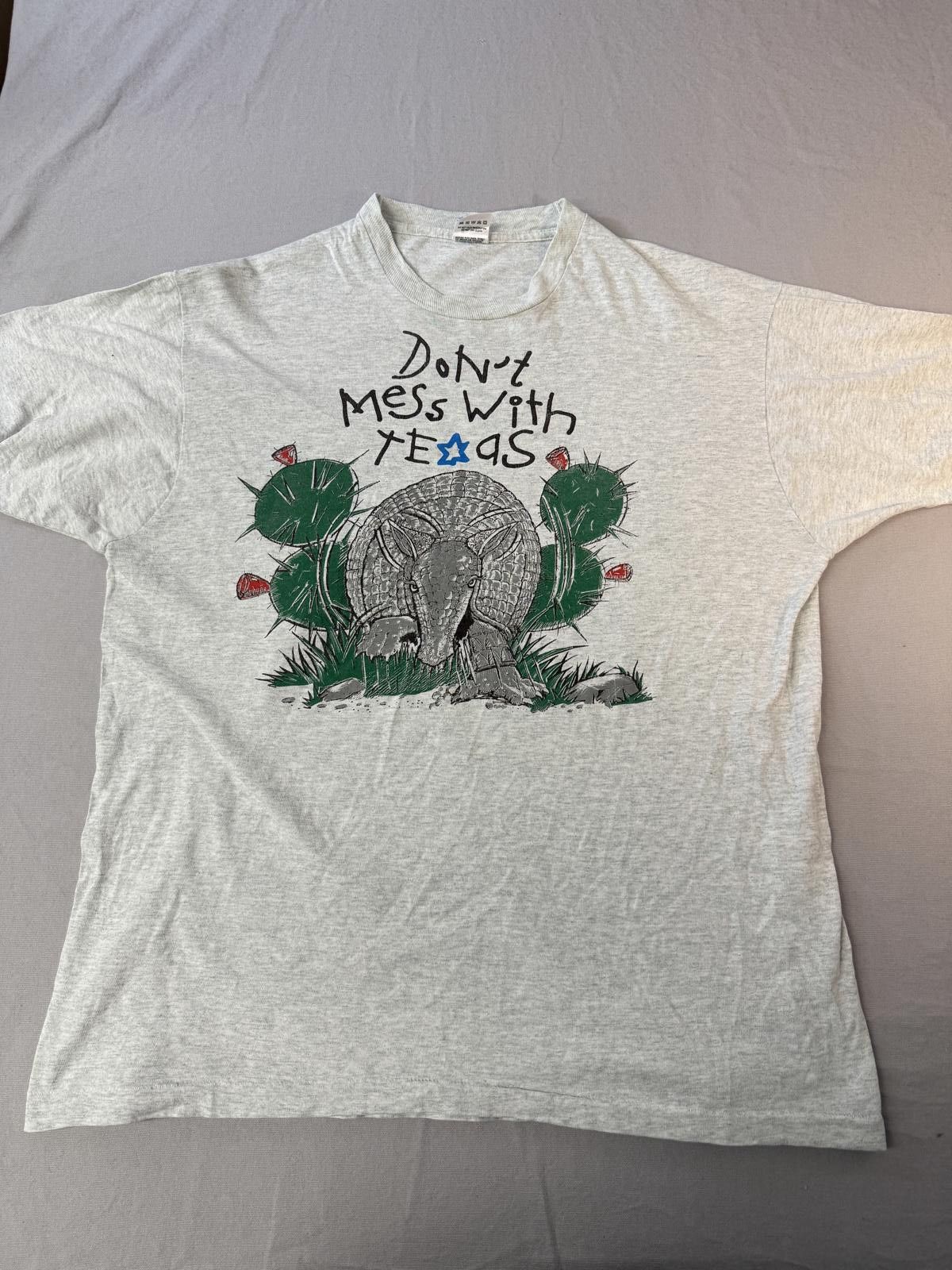 Fruit Of The Loom VTG Armadillo T-shirt Don't Mess With Texas Breakthrough XL Size US XL / EU 56 / 4 - 1 Thumbnail