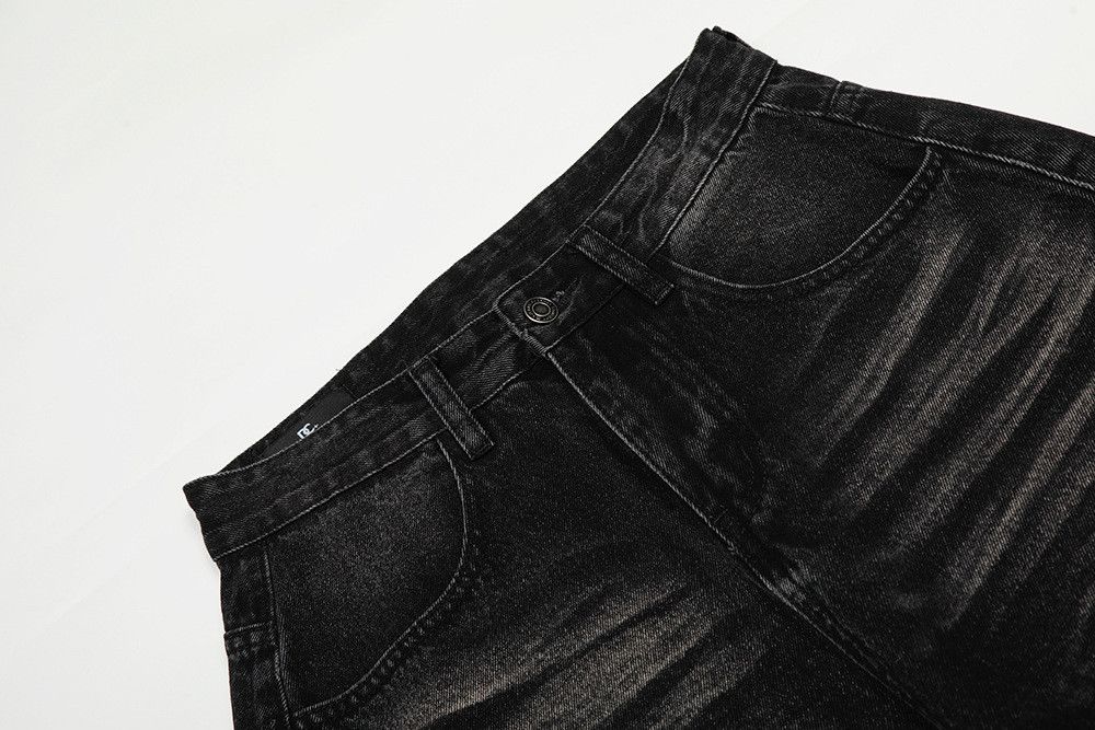 Vintage American retro washed distressed curved jeans for men Size US 32 / EU 48 - 5 Thumbnail