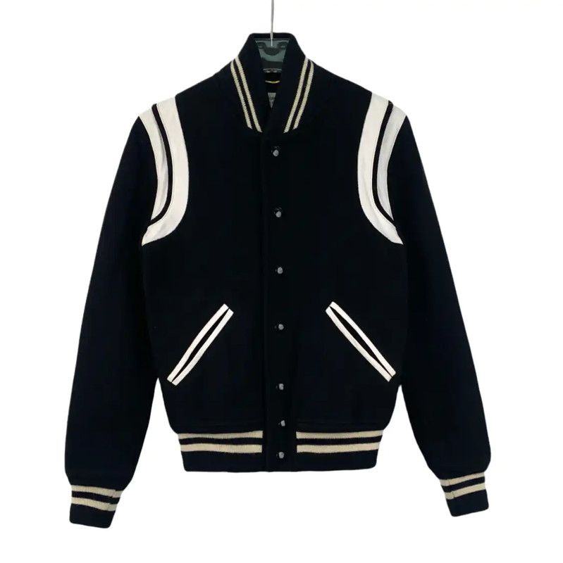 Yves Saint Laurent YSL Black Women's Varsity Jacket 0089 Size ONE SIZE - 1 Thumbnail