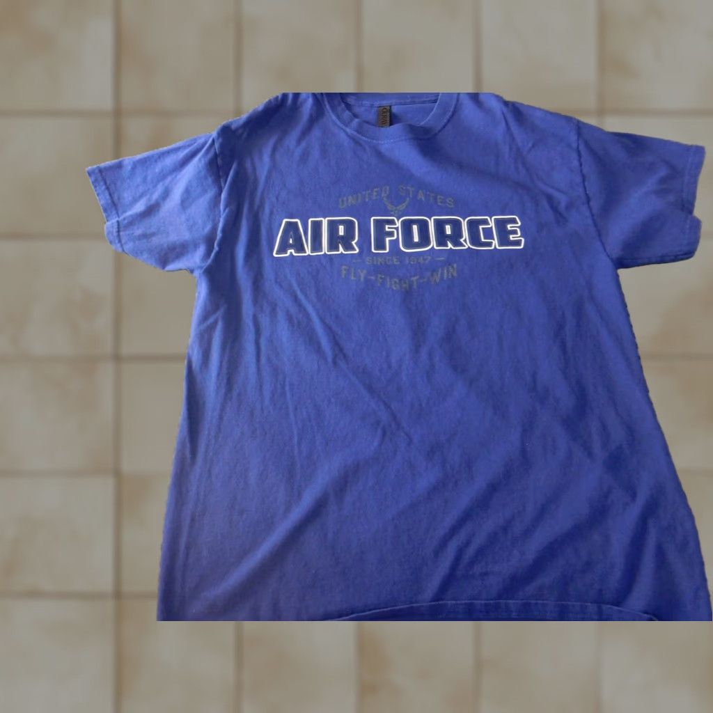 Vintage Ouray US Air Force Mens Shirt L Purple Crew Neck Short Sleeve Logo Classic Knit Linen T-Shirt Size US L / EU 52-54 / 3 - 1 Thumbnail