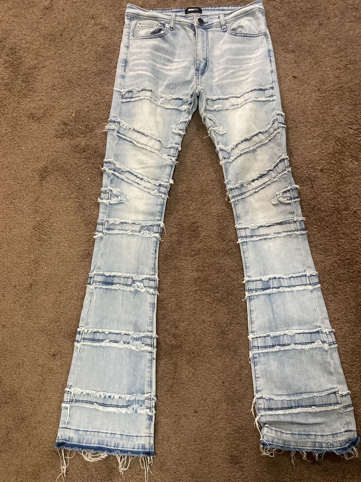 Fashion Nova Blue novamen flare jeans Size US 34 / EU 50 - 1 Thumbnail