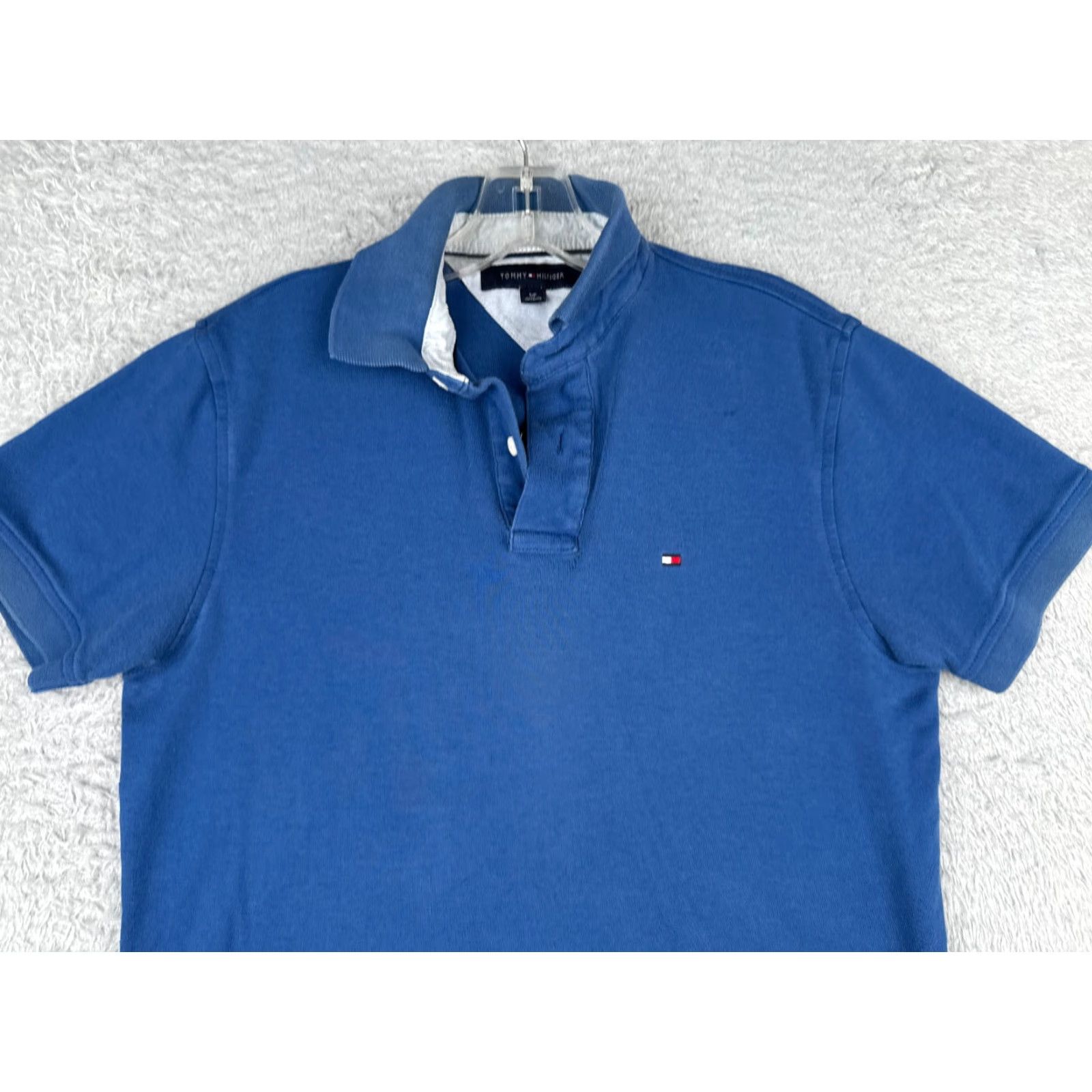 Tommy Hilfiger VINTAGE Tommy Hilfiger Polo Shirt Men Small Petite Blue 100% Cotton Jersey Slim Fit Adult Small Blue Polo Mens Size US S / EU 44-46 / 1 - 4 Thumbnail