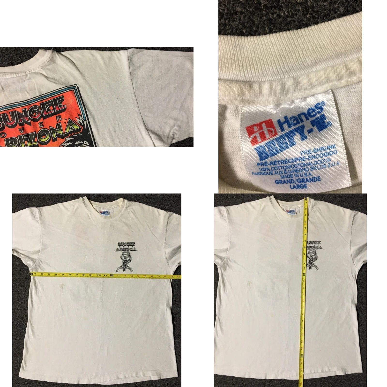Vintage VINTAGE Bungee Jump Over Arizona Distressed Shirt M White 90s Grunge Surf Skate USA Men Tshirt Size US M / EU 48-50 / 2 - 11 Thumbnail