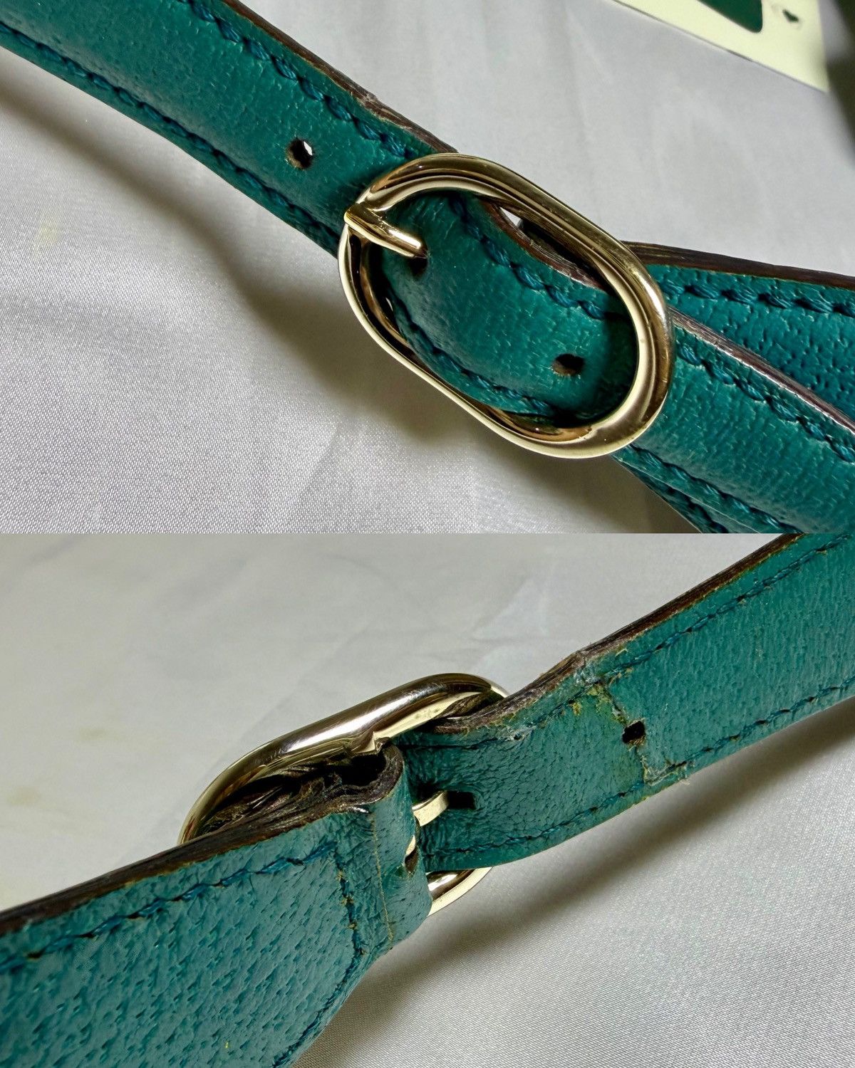 Gucci Authentic GUCCI Jackie 1961 Beige Canvas x Teal Hobo Bag Size ONE SIZE - 14 Thumbnail