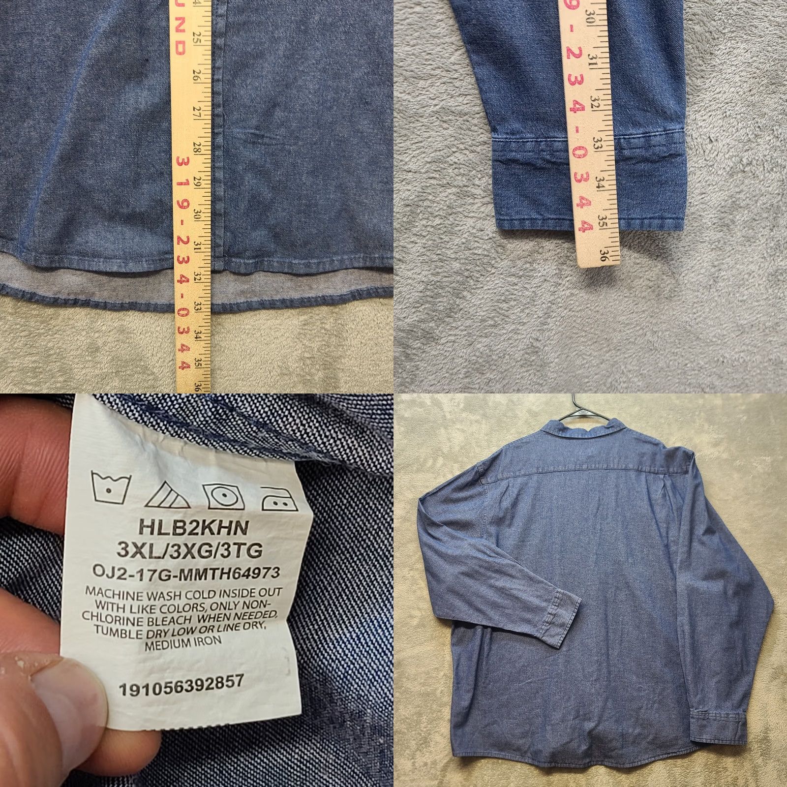 Wrangler VINTAGE Wrangler Shirt Mens 3XL Premium Quality Comfort Flex Denim Button Up Western Size US XXL / EU 58 / 5 - 8 Thumbnail