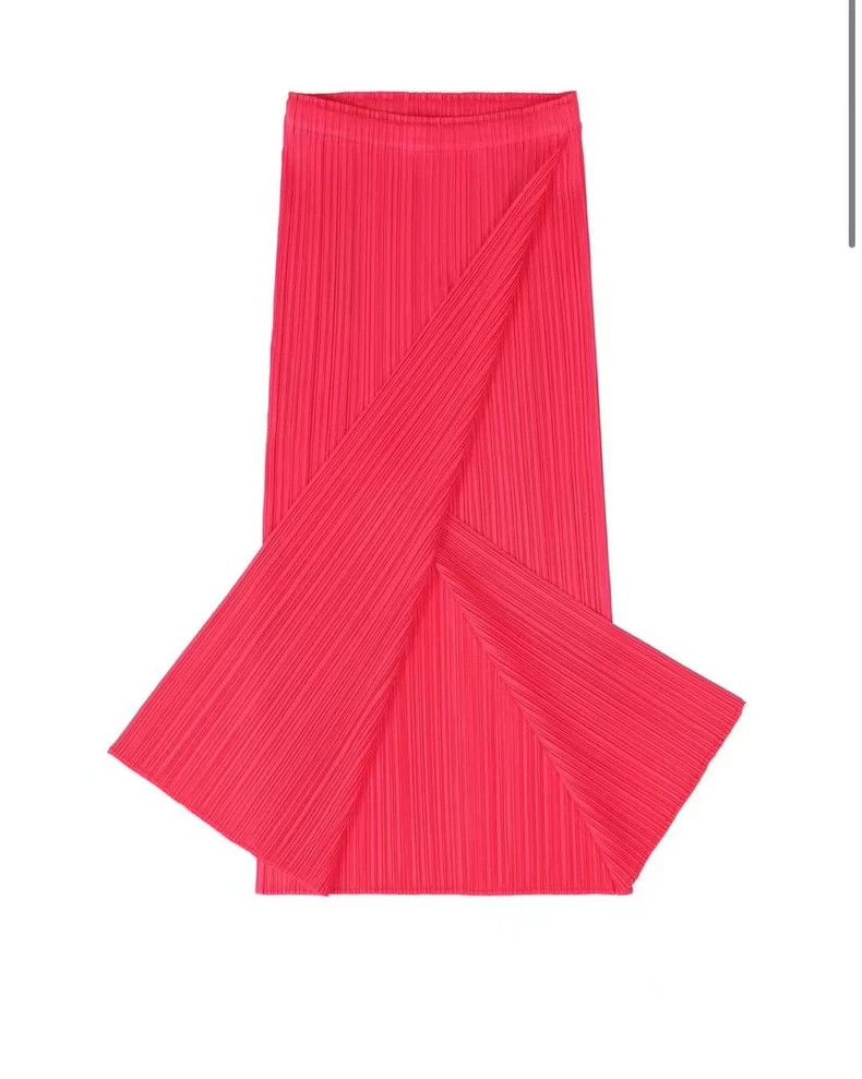 Issey Miyake Issey Miyake size:3 Red pleated skirt Size 34" / US 12 / IT 48 - 2 Thumbnail