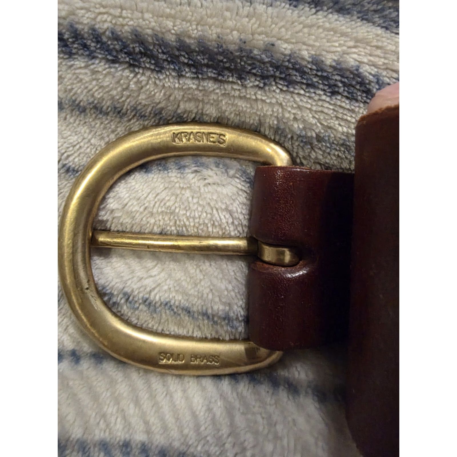 Vintage Krasne's .45 Caliber Heavy Leather Ammunition Belt Western Belt Brass Buckle Men's XL Brown 2.5 in Adjustable Cowboy Shell Accessories Size ONE SIZE - 5 Thumbnail