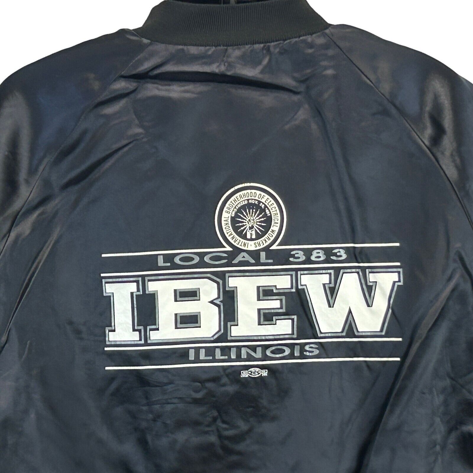 Vintage Vintage 90s IBEW Local 383 Satin Jacket Glen Ellyn XXL 2XL Size US XXL / EU 58 / 5 - 1 Thumbnail