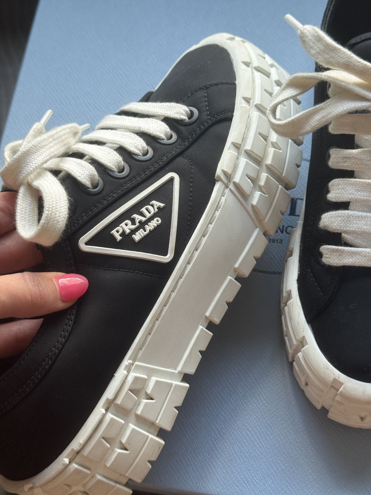 Prada Prada Double Wheel Re-nylon Gabardine Sneakers Size US 7 / IT 37 - 3 Thumbnail