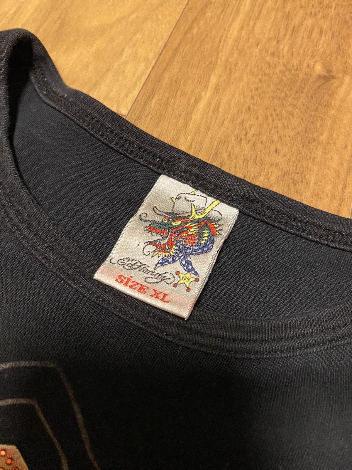 Christian Audigier × Ed Hardy × Vintage Vintage Ed Hardy Big Logo T Shirt Size US XL / EU 56 / 4 - 4 Thumbnail