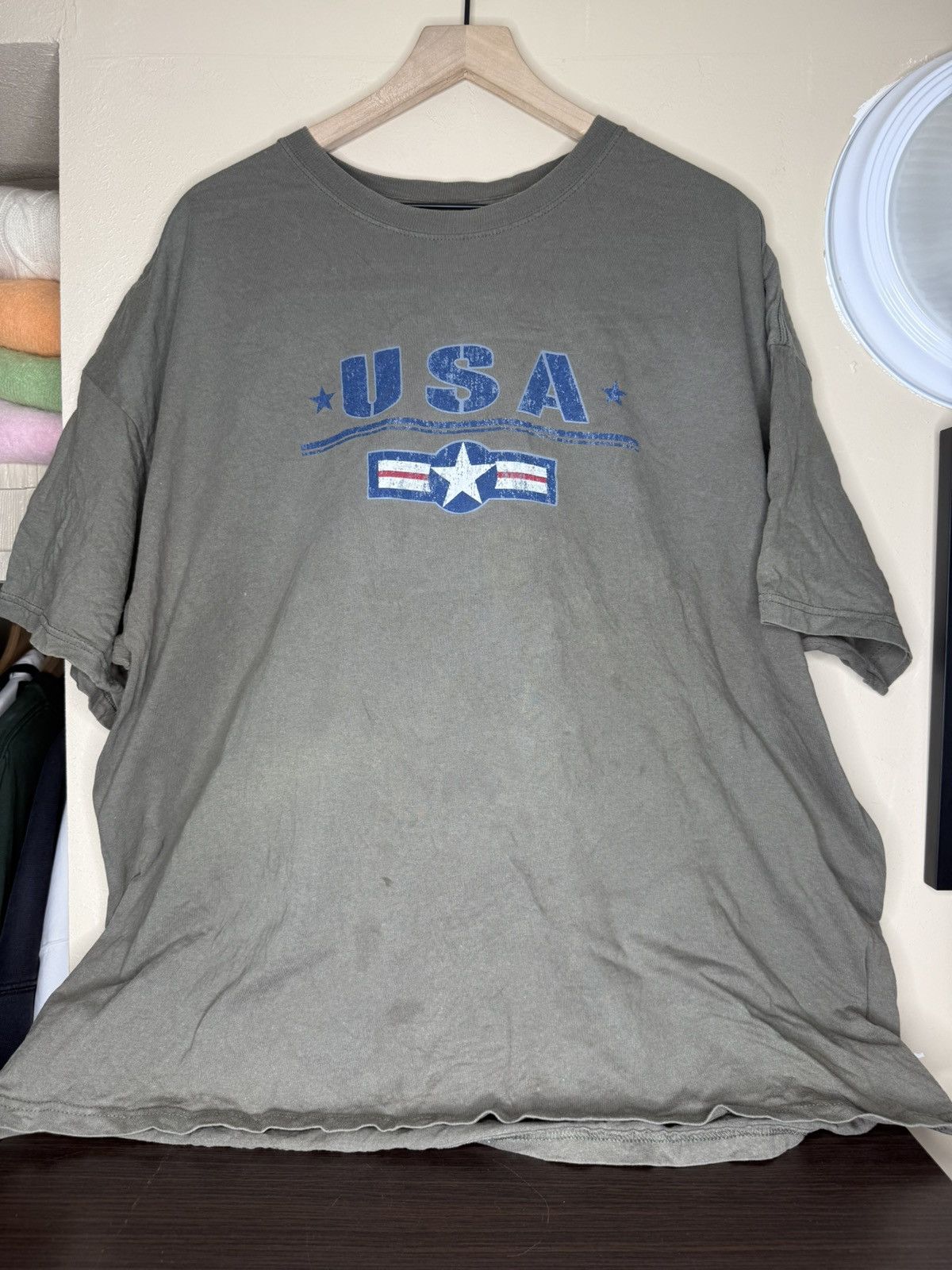 Vintage Vintage 90s USA Military TShirt Hanes Heavyweight XXL Size US XXL / EU 58 / 5 - 1 Thumbnail