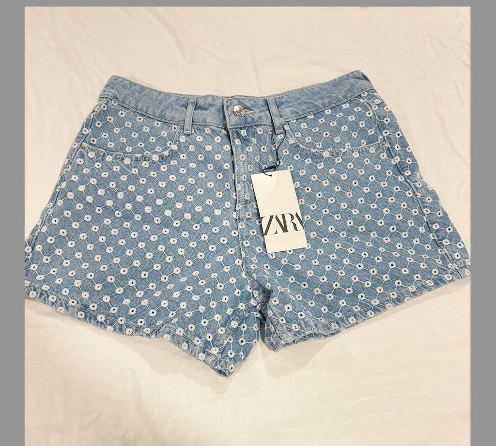 Zara Zara Openwork embroidery denim top Size M & Shorts Size 6 US Size M / US 6-8 / IT 42-44 - 8 Thumbnail