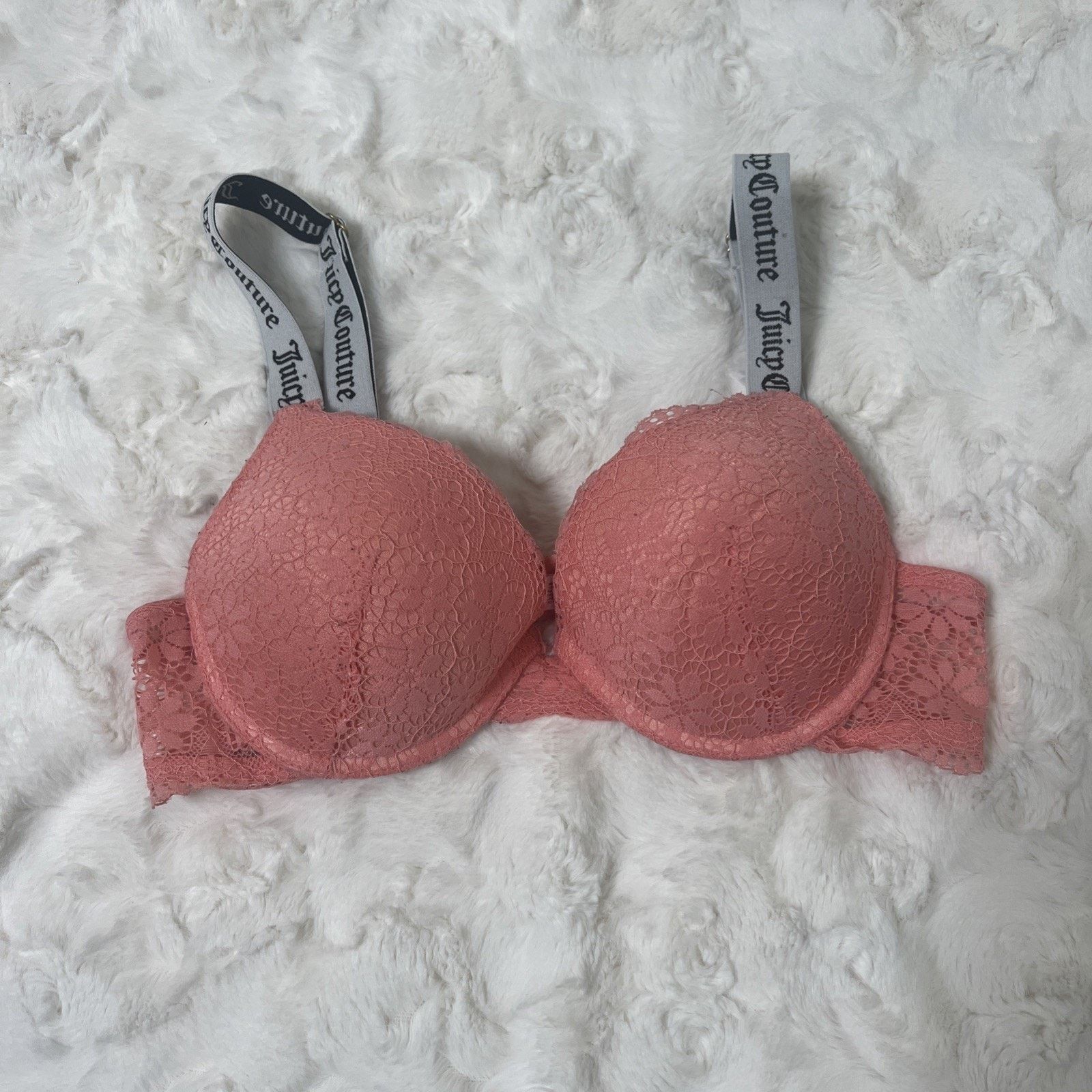 Juicy Couture JUICY COUTURE sexy push up bra lace underwire logo strap 34B Size ONE SIZE - 1 Thumbnail
