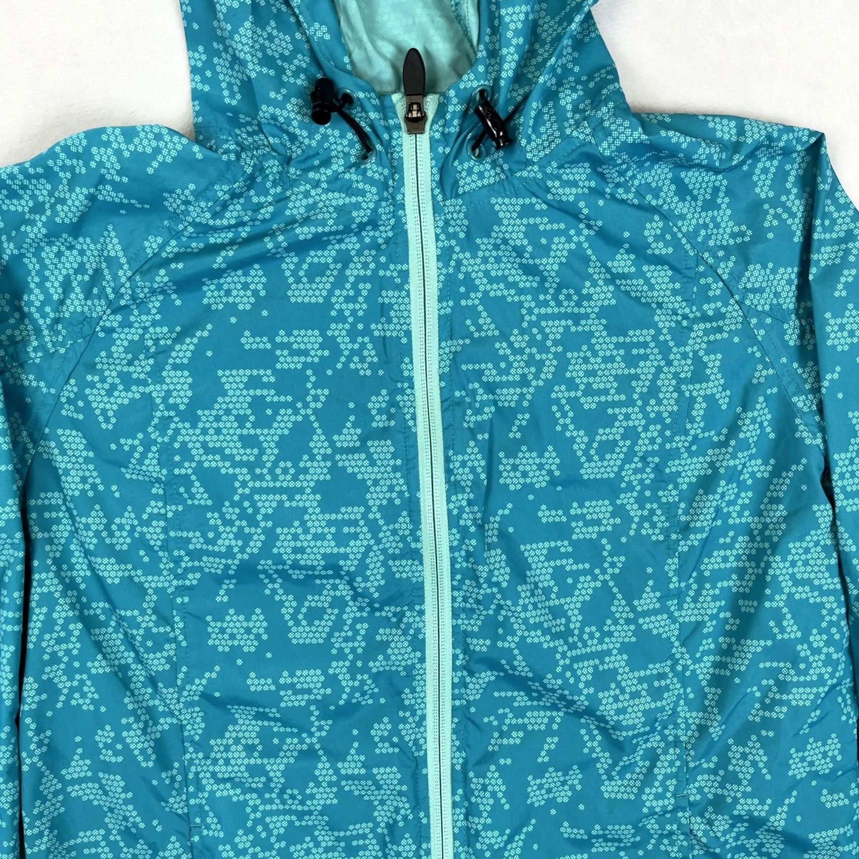 Asics ASICS Windbreaker Jacket Womens Small Blue Hooded Lightweight Reflective Running & Gym | Zip Front, Pockets, Elastic Cuffs, Drawcord Hem Size S / US 4 / IT 40 - 2 Thumbnail