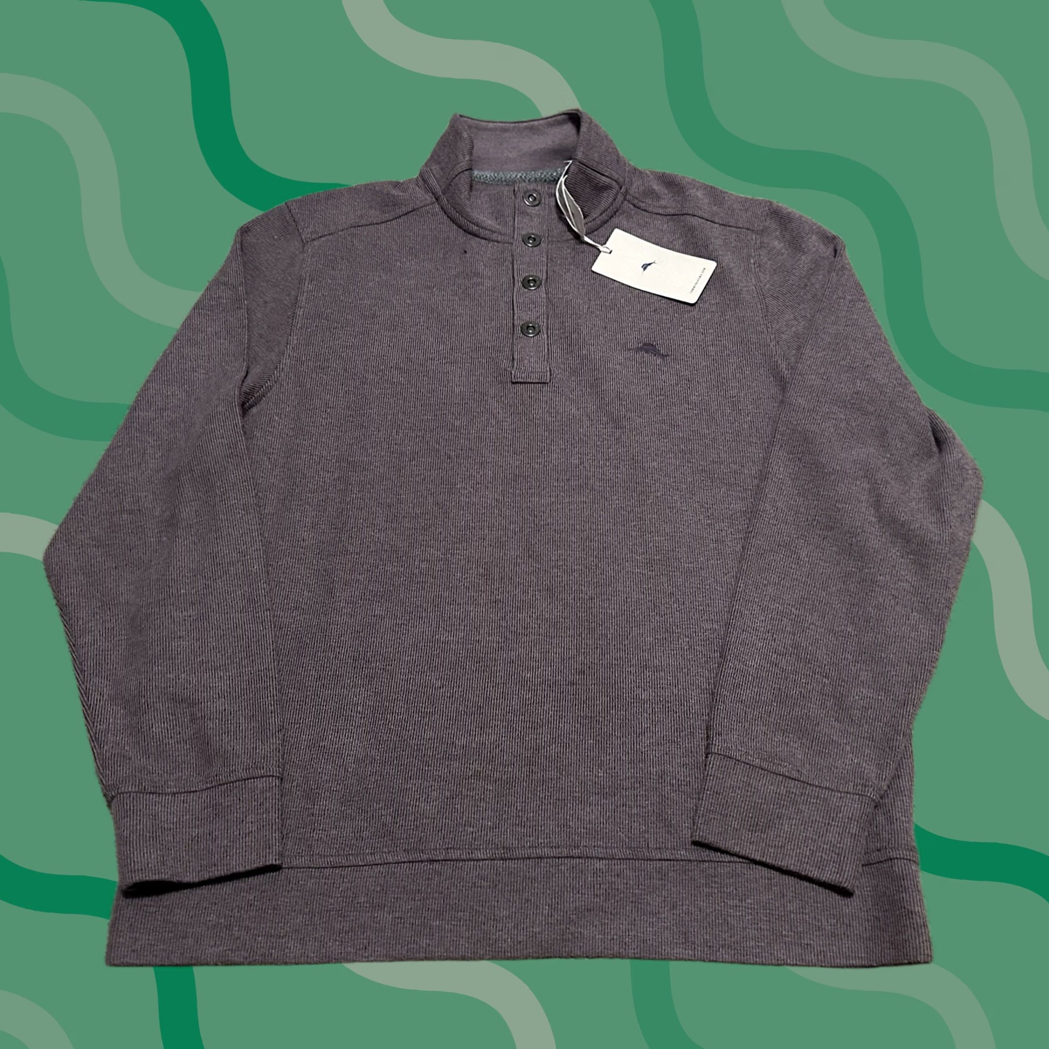 Tommy Bahama VINTAGE Tommy Bahama Sweater Mens L Mock Neck Purple 1/4 Zip Button Knit Cotton Blend Pullover Preppy Casual All Seasons Mens Size US L / EU 52-54 / 3 - 1 Thumbnail