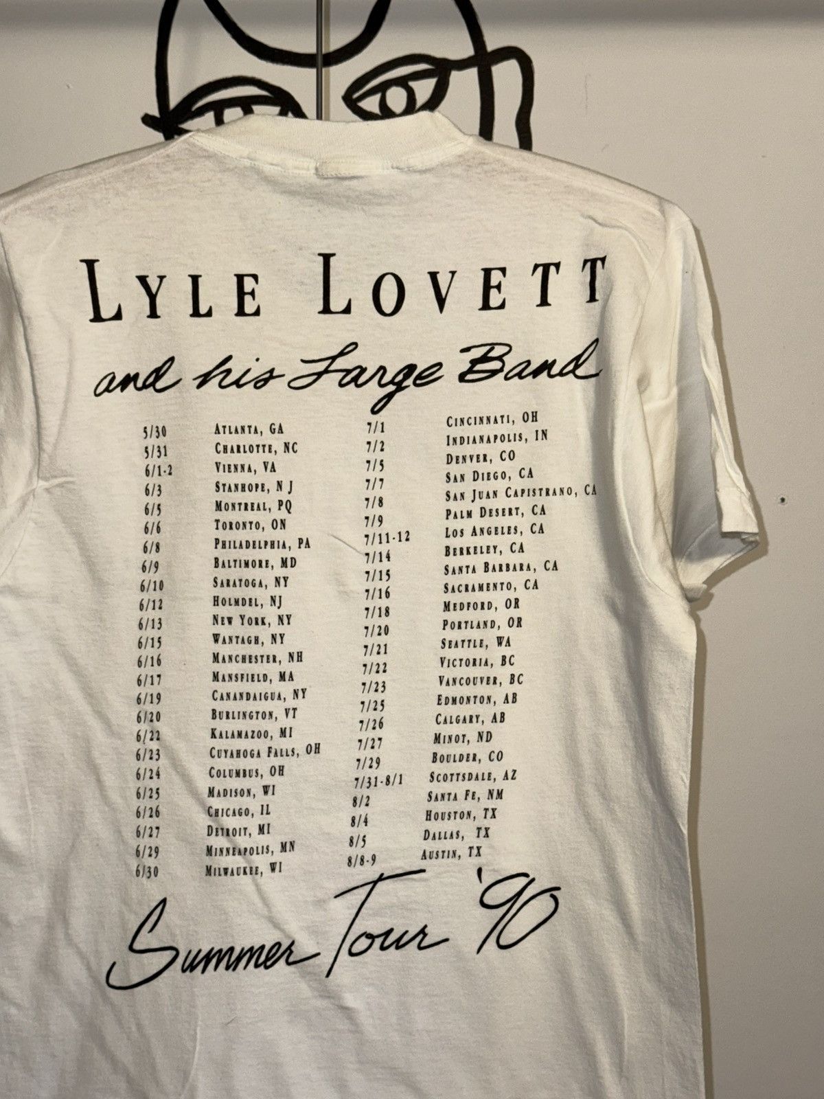 Band Tees × Vintage Vintage 90s 1990 Lyle Lovett and His Large Band Summer Tour Size US XL / EU 56 / 4 - 5 Thumbnail