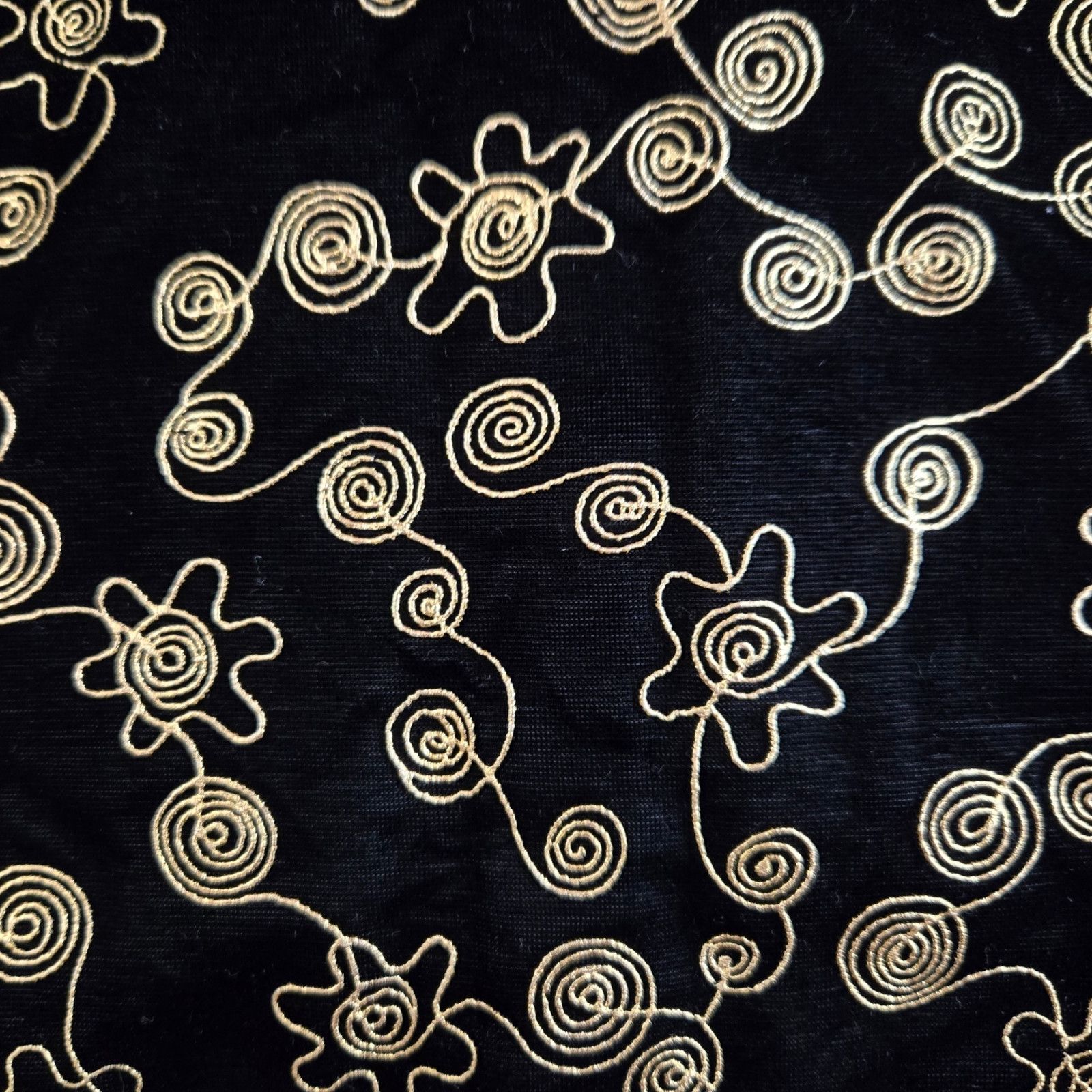 Vintage 80s Velvet Embroidered Jacket Black Gold Size 14 Size XL / US 12-14 / IT 48-50 - 9 Thumbnail