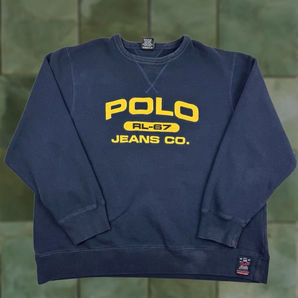 Vintage VINTAGE Polo Jeans Co Sweatshirt Shirt Adult 2XL Polo Jeans Co Crewneck Hipster 90s Y2K Blues Mens Size US XXL / EU 58 / 5 - 1 Thumbnail