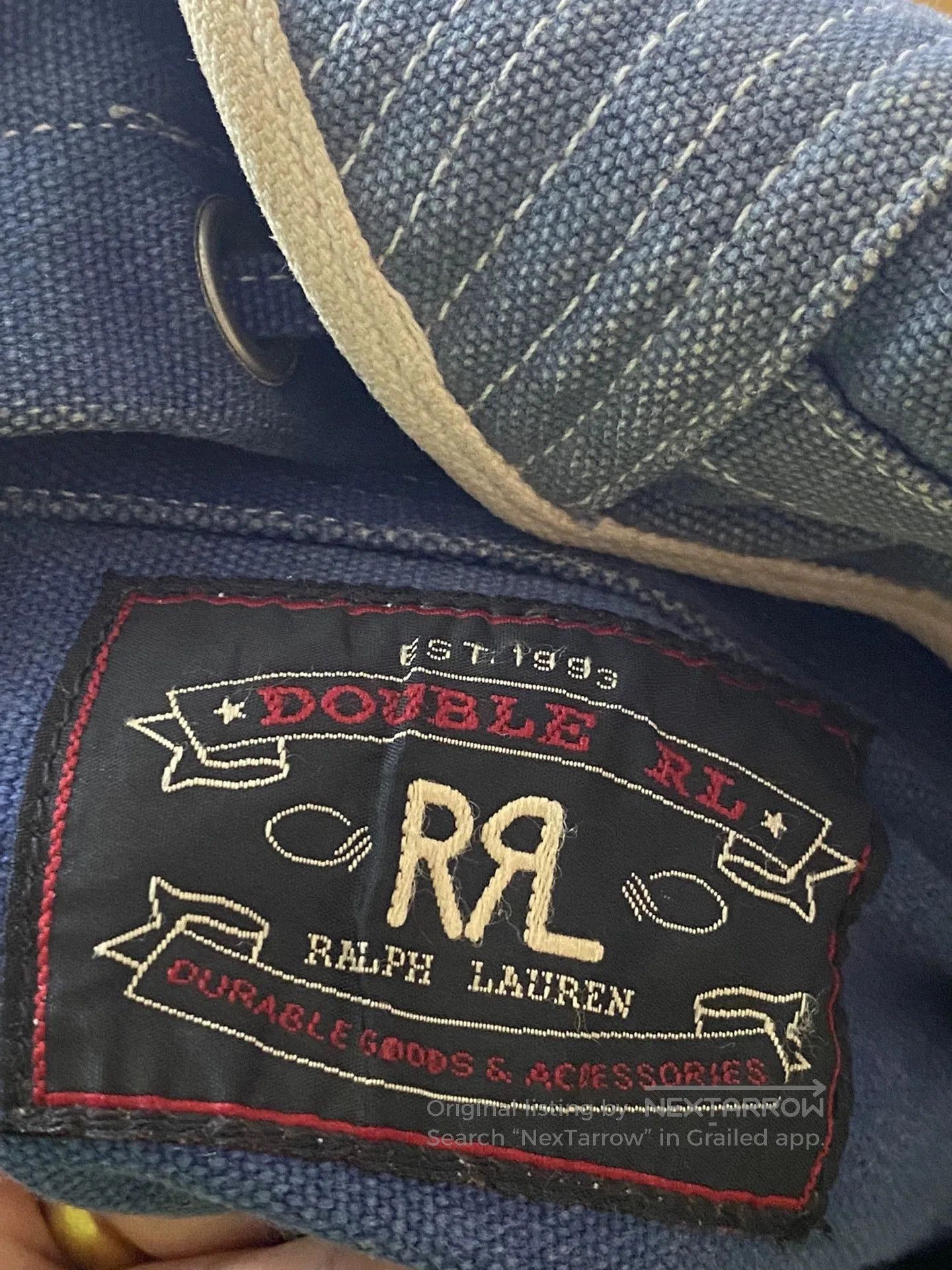 RRL Ralph Lauren Double RL Blue Denim Military Style Backpack. Size ONE SIZE - 3 Thumbnail