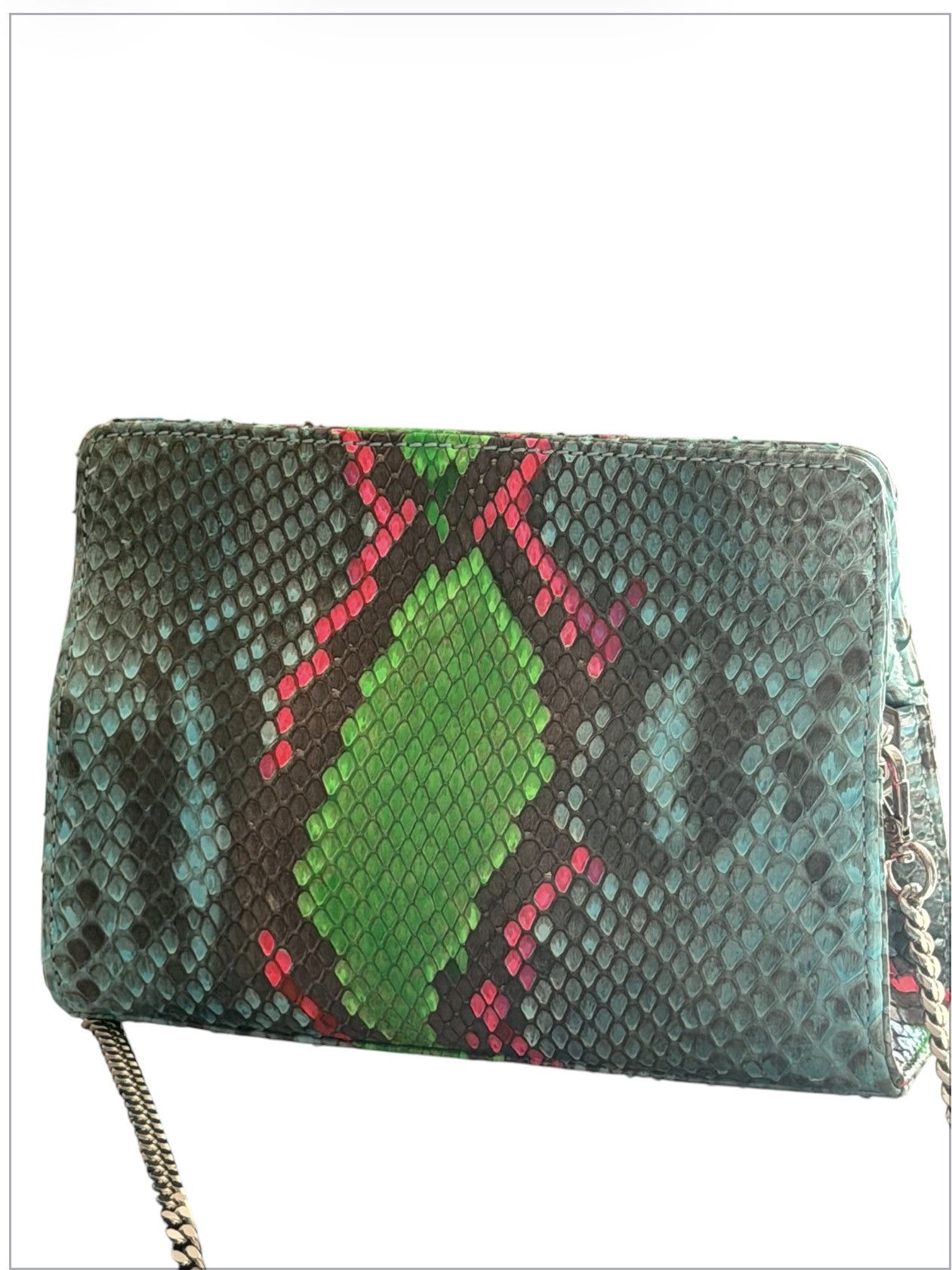 Philipp Plein Philipp Plein Python Leather Bag Neon Multicolor Chain Strap Size ONE SIZE - 6 Thumbnail