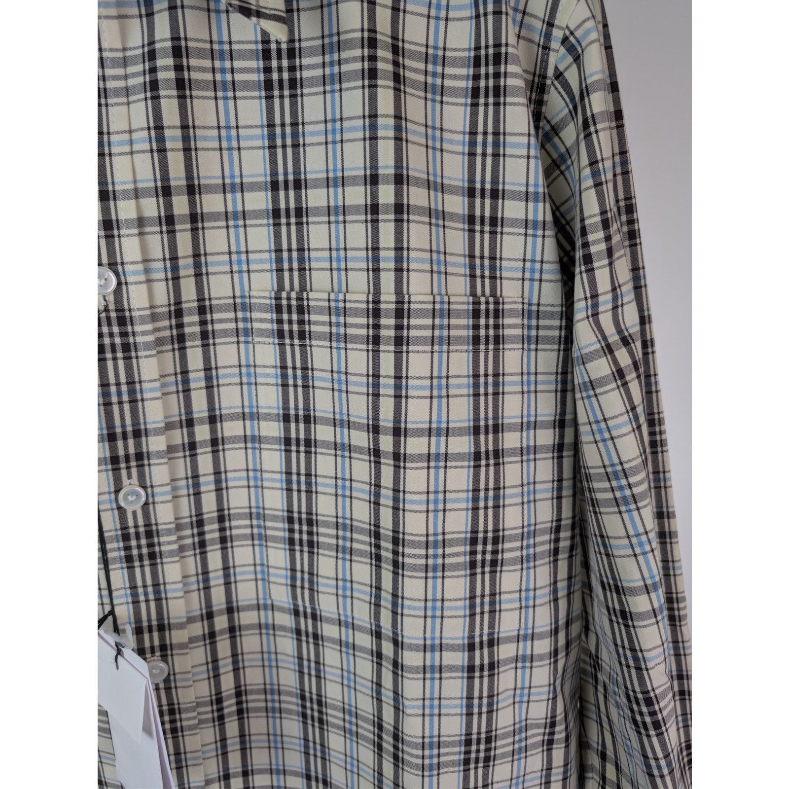 Bottega Veneta o1rshd1 Bold Check Composition Cotton Shirt Chalk / Fondant Size US M / EU 48-50 / 2 - 9 Thumbnail