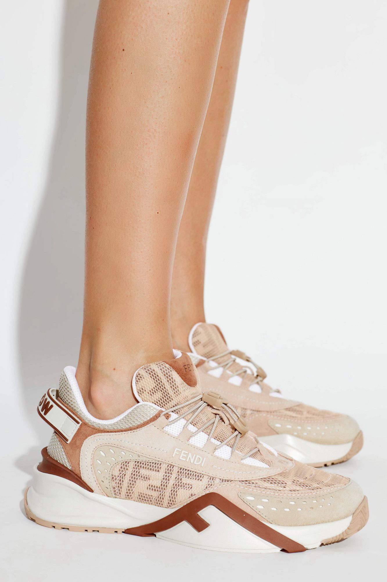 Fendi os11x0526 Flow Low-Top Sneakers in Beige Size US 7 / IT 37 - 2 Thumbnail
