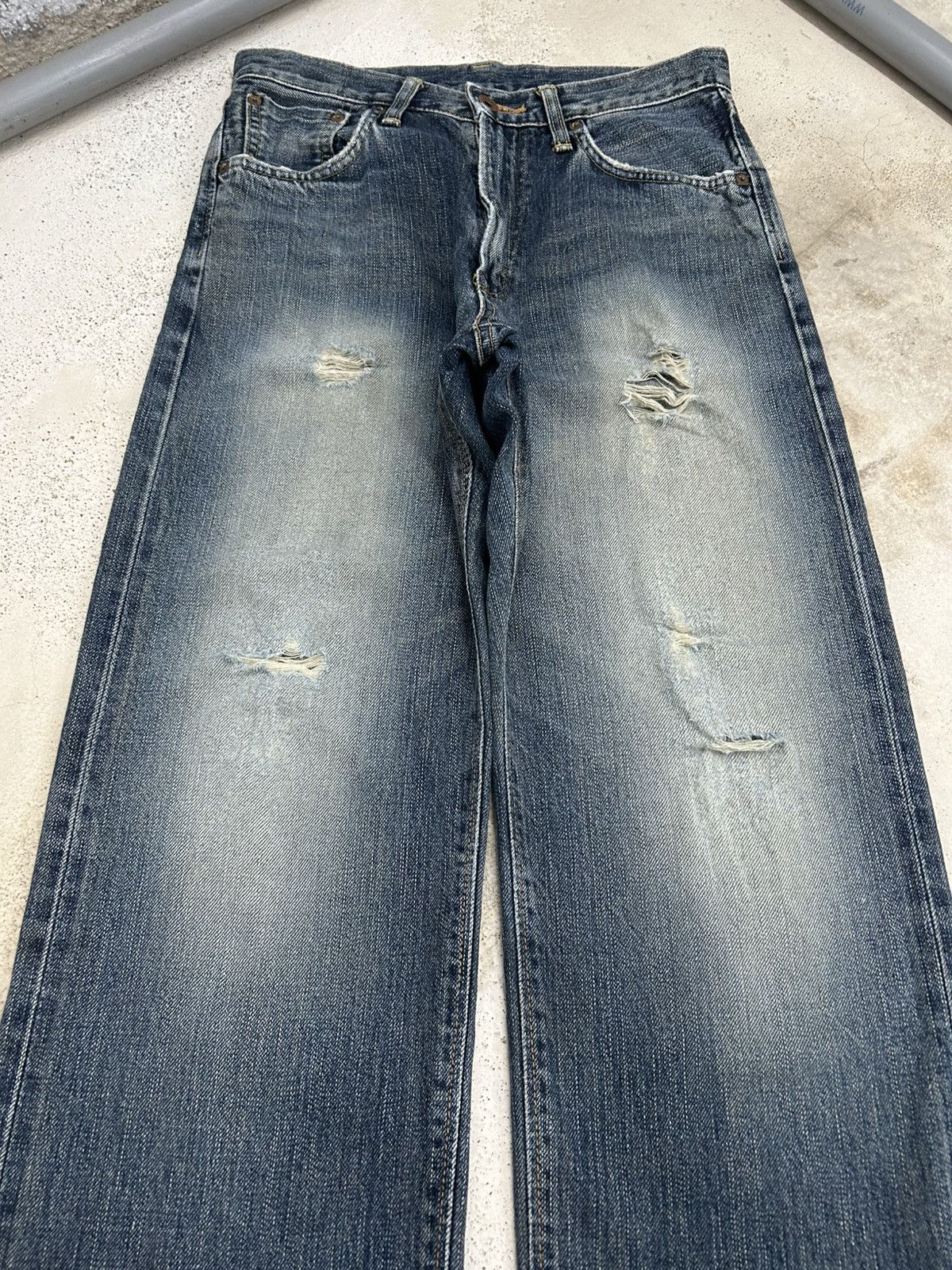 Edwin Vintage Edwin 505z Baggy Mud Washed Orange Tab Size US 29 - 6 Thumbnail