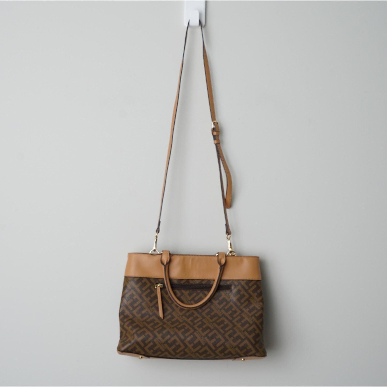 Ellen Tracy Ellen Tracy Logo Print Coated Canvas Satchel Handbag Strap Size ONE SIZE - 2 Thumbnail