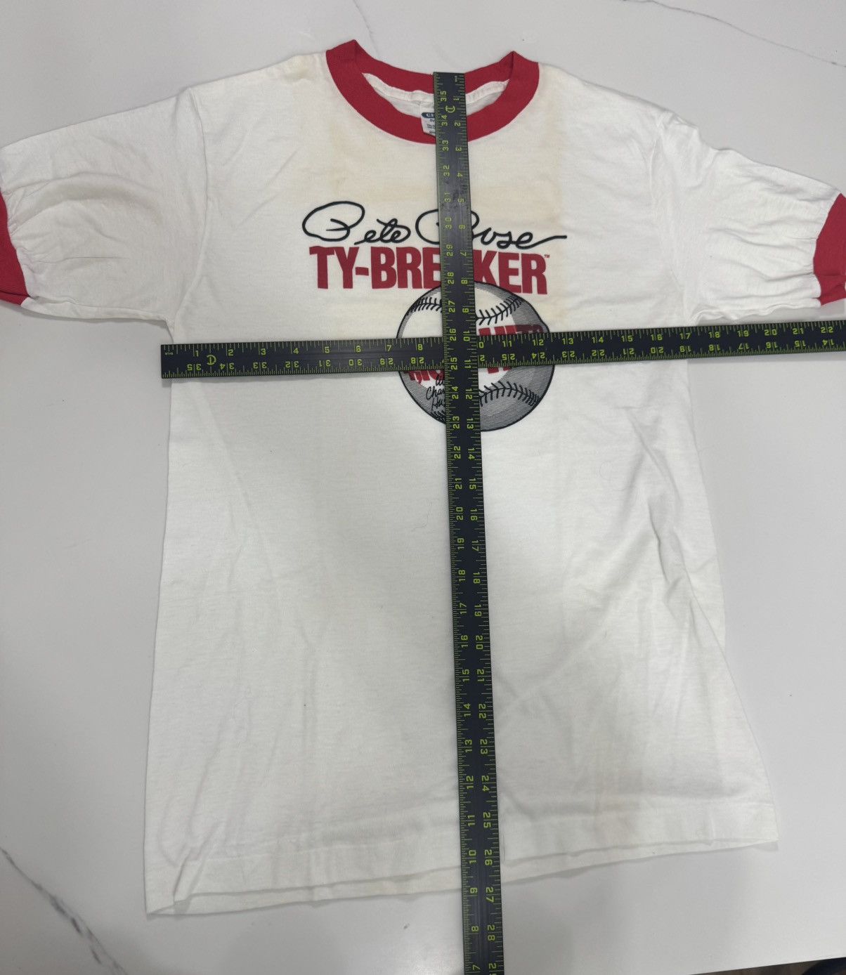 Anvil Vintage 1985 Pete Rose “TY-BREAKER” ringer tee ⚾️ Size US M / EU 48-50 / 2 - 5 Thumbnail