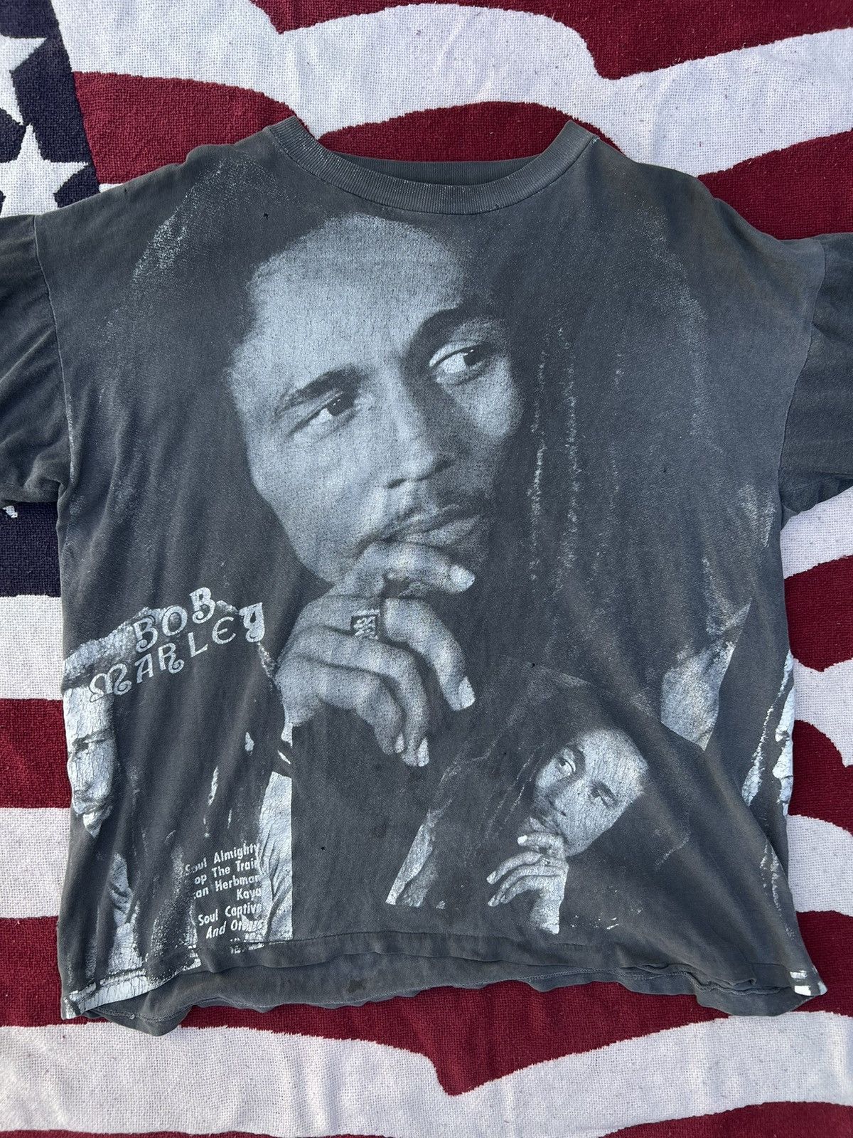 Band Tees × Vintage 90s Bob Marley AOP Tee Size US L / EU 52-54 / 3 - 2 Thumbnail