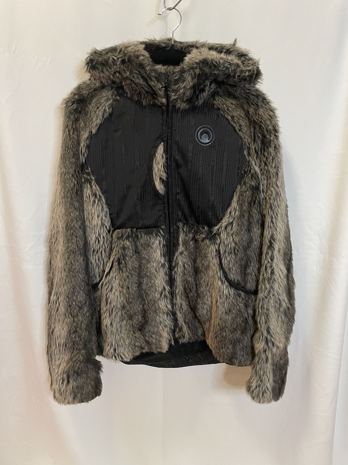 image of Marine Serre Fw20 Mind Melange Motor Regenerated Faux Fur Parka, Men's (Size Medium)