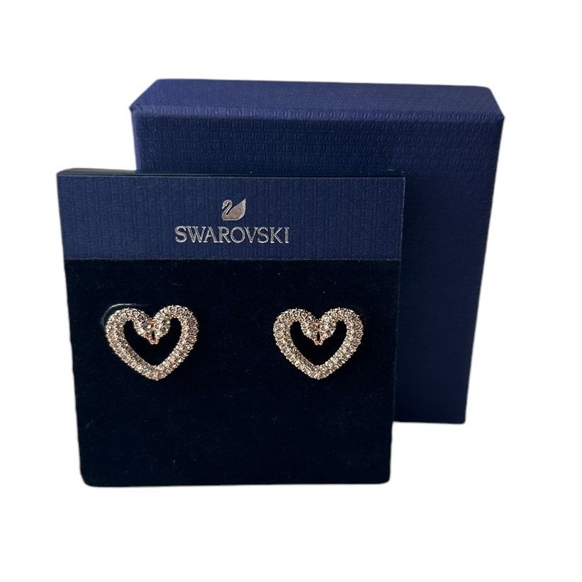 Swarovski Swarovski Sublima earrings Pavé, Heart, Medium, Rose gold Size ONE SIZE - 2 Thumbnail