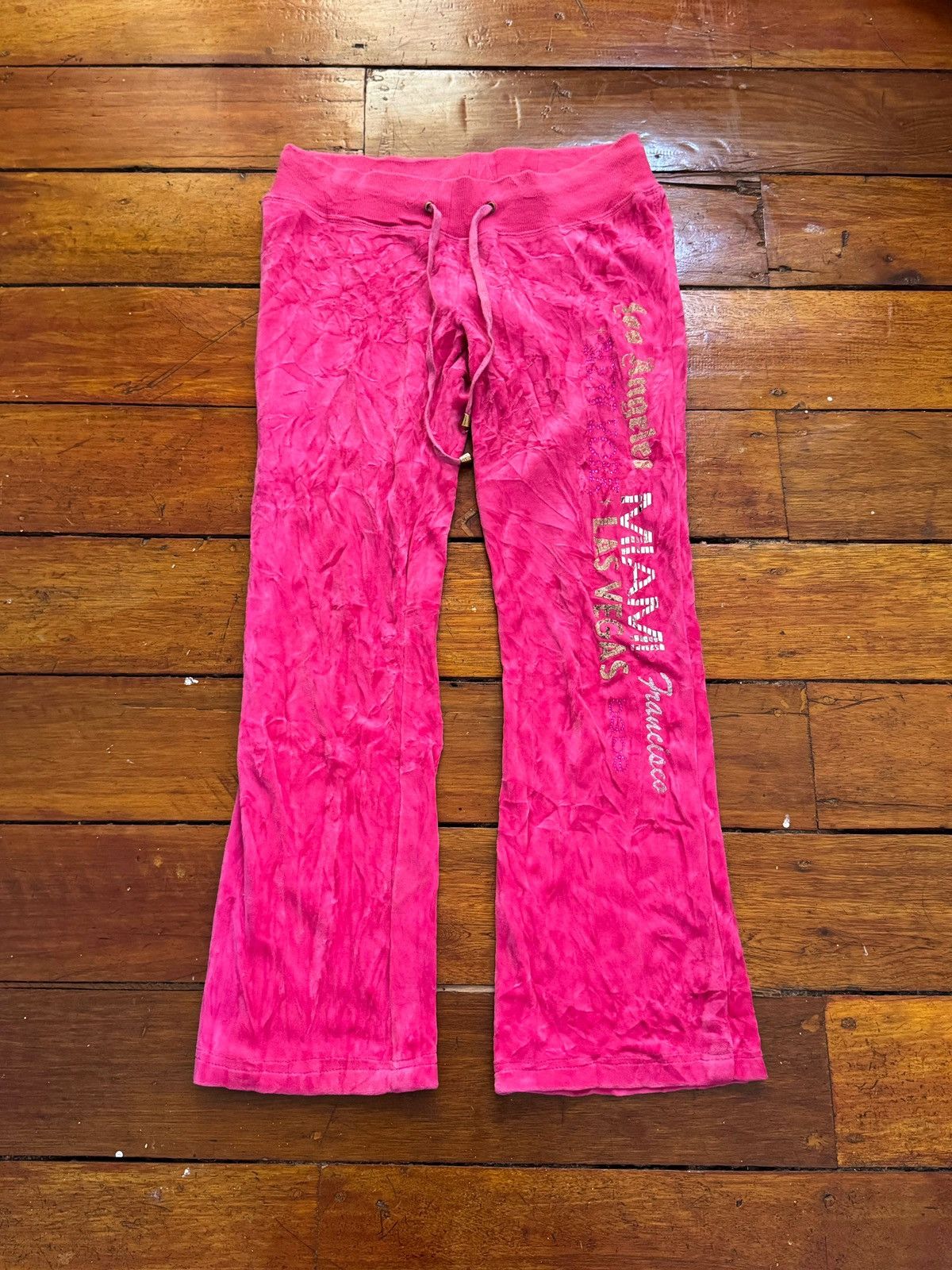 Hysteric Glamour Japanese Velvet Trackpants BeBe Juicy Couture Styled Size 29" - 2 Thumbnail