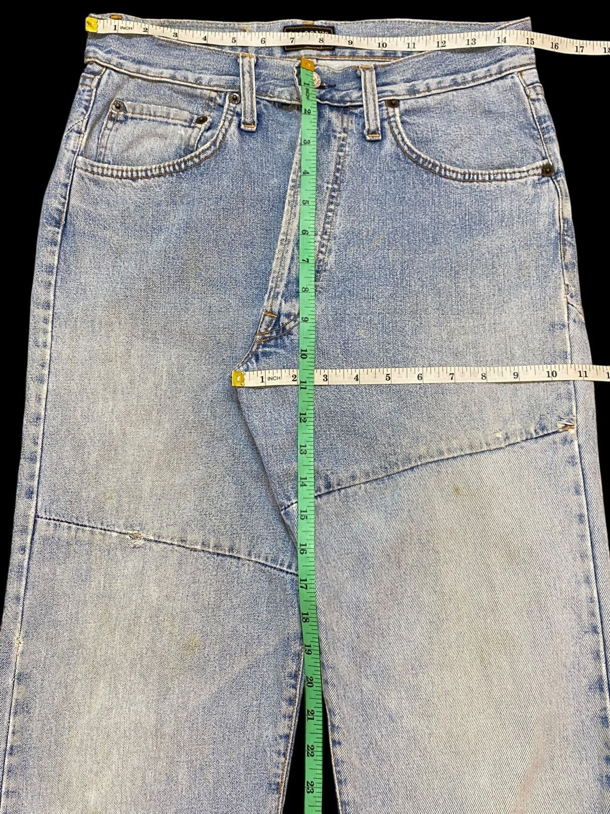 Mason's Vintage Masons by Silver Stone Faded Wash Distressed Jeans Size US 30 / EU 46 - 19 Thumbnail