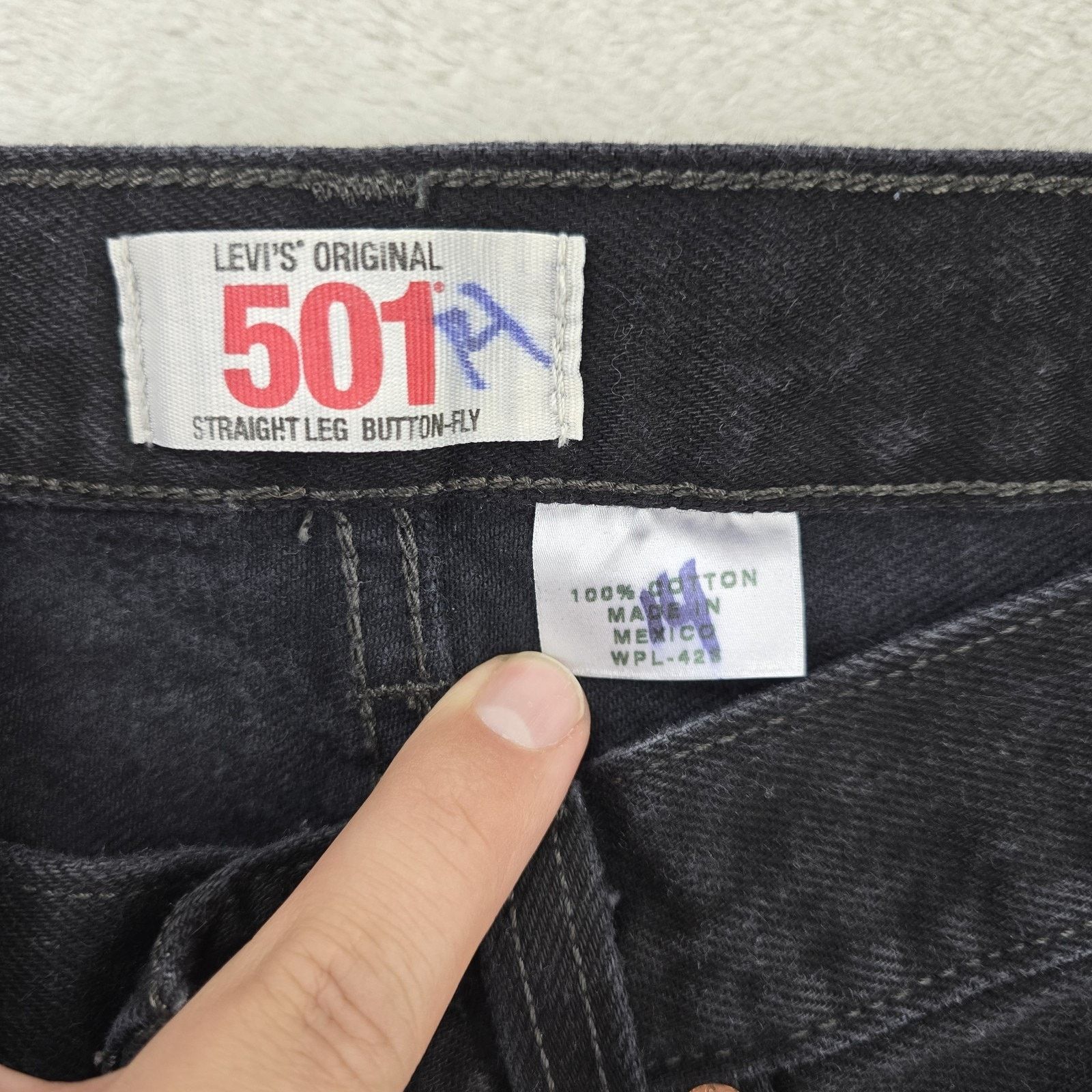 Levi's Levis 501 Jeans 31x30 (Fits 30x29) Black Straight Leg Y2K Size US 30 / EU 46 - 4 Thumbnail