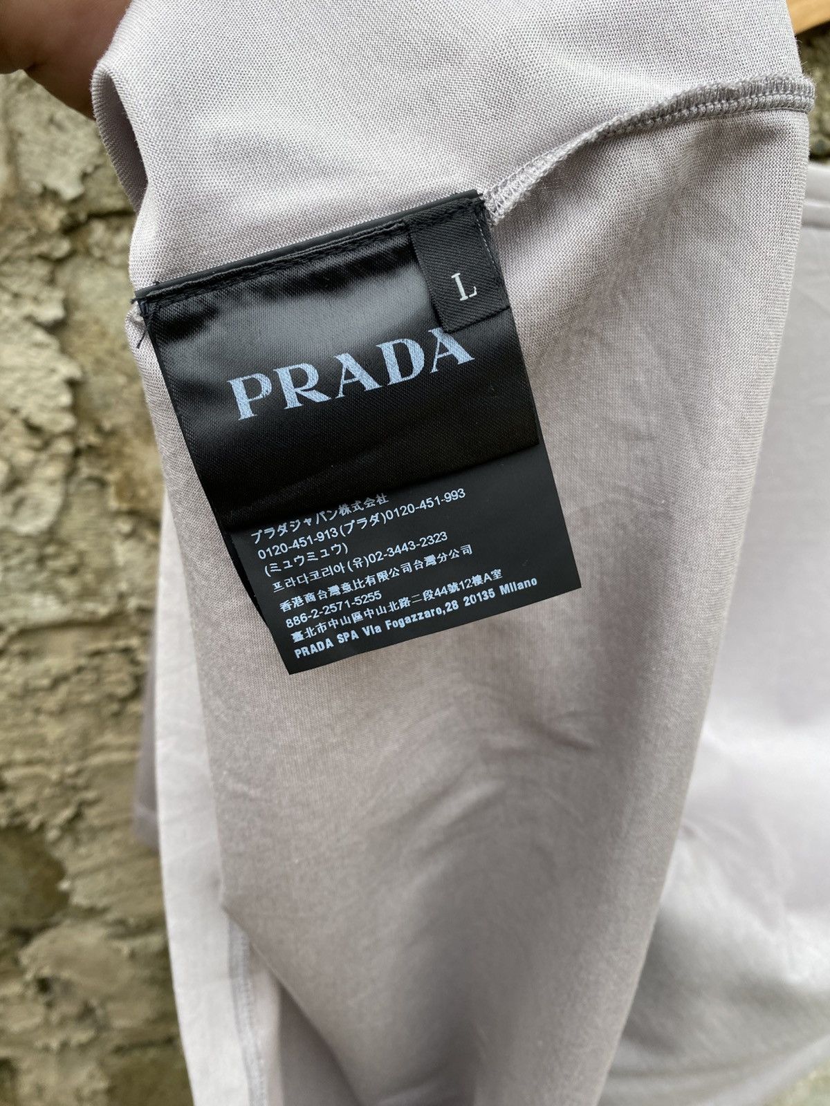 Prada Silver Black Tab Pocket Tee Size US L / EU 52-54 / 3 - 8 Thumbnail