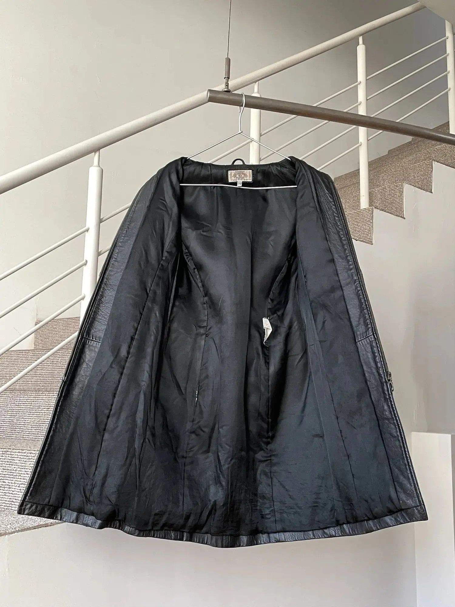 Armani ARMANI Coat Leather Jacket Trench 90s Sport Black E1039 Size M / US 6-8 / IT 42-44 - 4 Thumbnail
