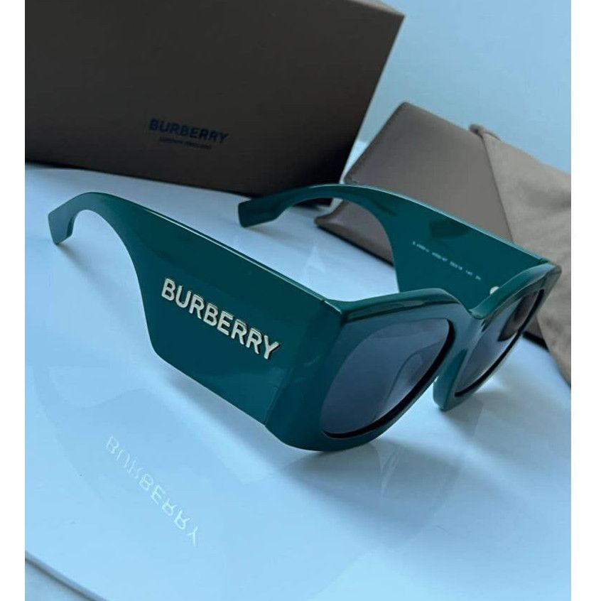 image of New Burberry Be4388-U Madeline Oversized Green Sunglasses, Women's