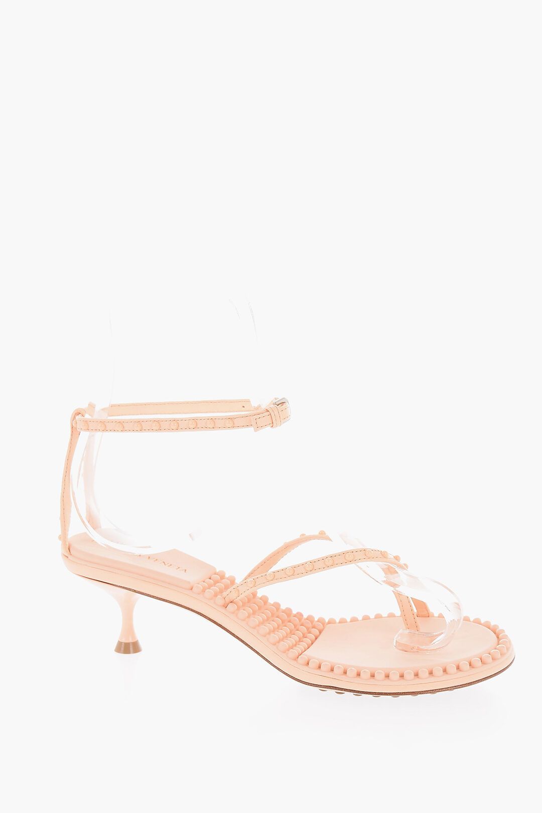 og1mm0624 Lamé Woven Leather Sandals in Pink