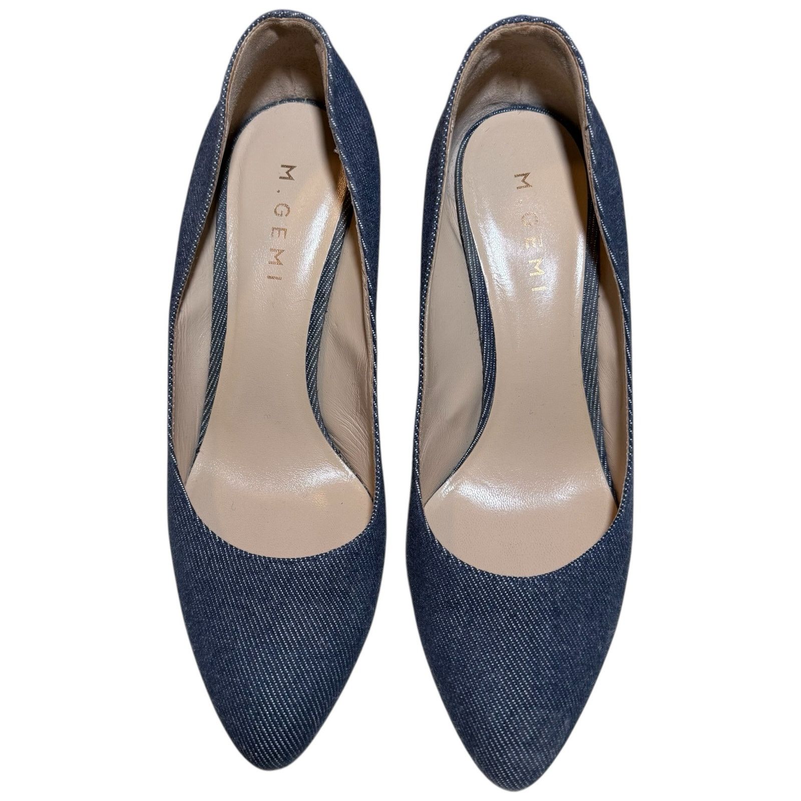 M.Gemi M. Gemi Lustro Denim Pumps Wood Grain Block Heel Size 38.5 Size US 8 / IT 38 - 2 Thumbnail
