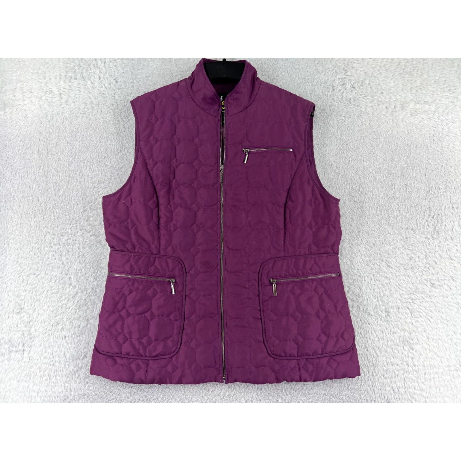 Vintage Aeros Vest Womens Medium Purple Quilted Full Zip Pockets Polyester Insulated Jacket Vest Size M / US 6-8 / IT 42-44 - 2 Thumbnail