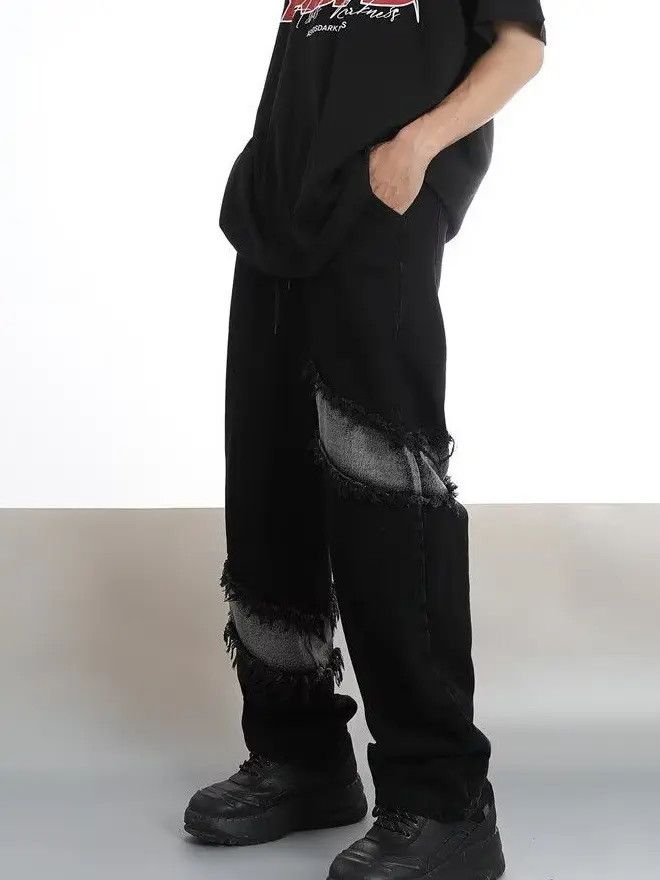 Japanese Brand × Jean Retro loose wide leg patchwork jeans Size US 32 / EU 48 - 1 Thumbnail