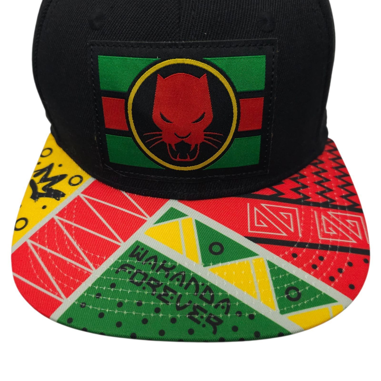 Marvel Comics Wakanda Forever Black Panther Mesh Snapback Cap Flat Brim Size ONE SIZE - 14 Thumbnail