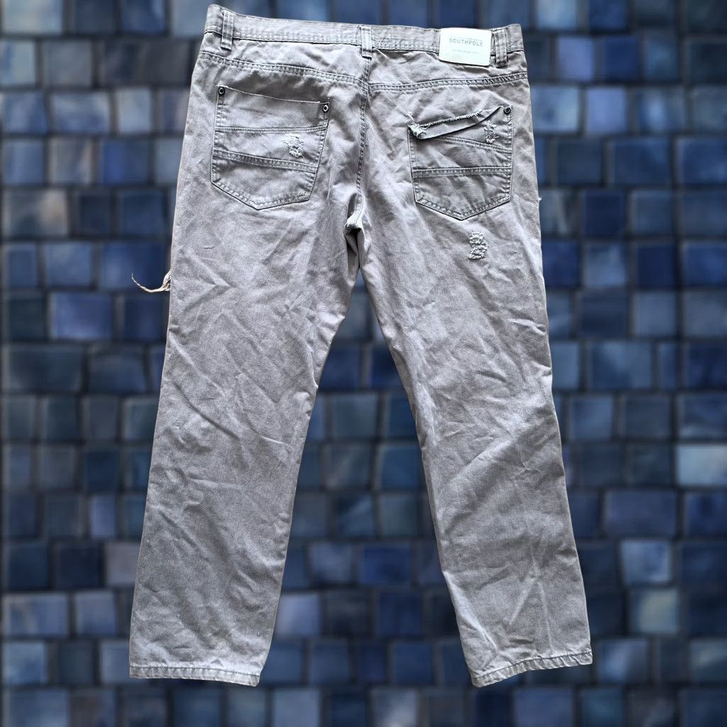 Southpole VINTAGE Southpole Jeans Men's 38x32 Gray Distressed Straight Leg Denim 2000s Y2K Goth Punk Rock Band Logo 5-Pocket Mens Regular 31 In Inseam Size US 38 / EU 54 - 1 Thumbnail