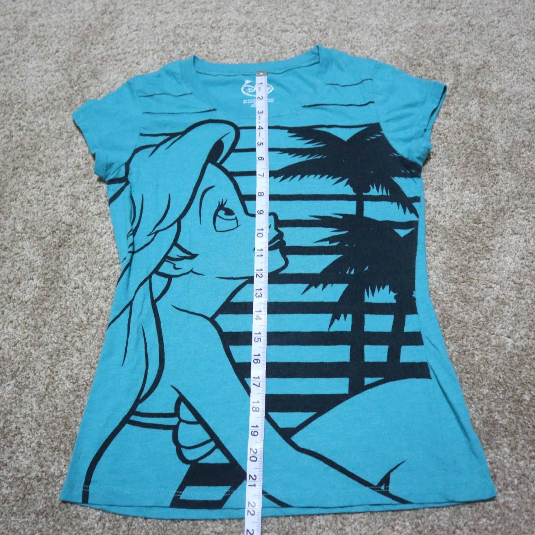 Disney VINTAGE Disney Little Mermaid Long Sleeve T-Shirt Women Medium Blue Casual Graphics Size M / US 6-8 / IT 42-44 - 4 Thumbnail