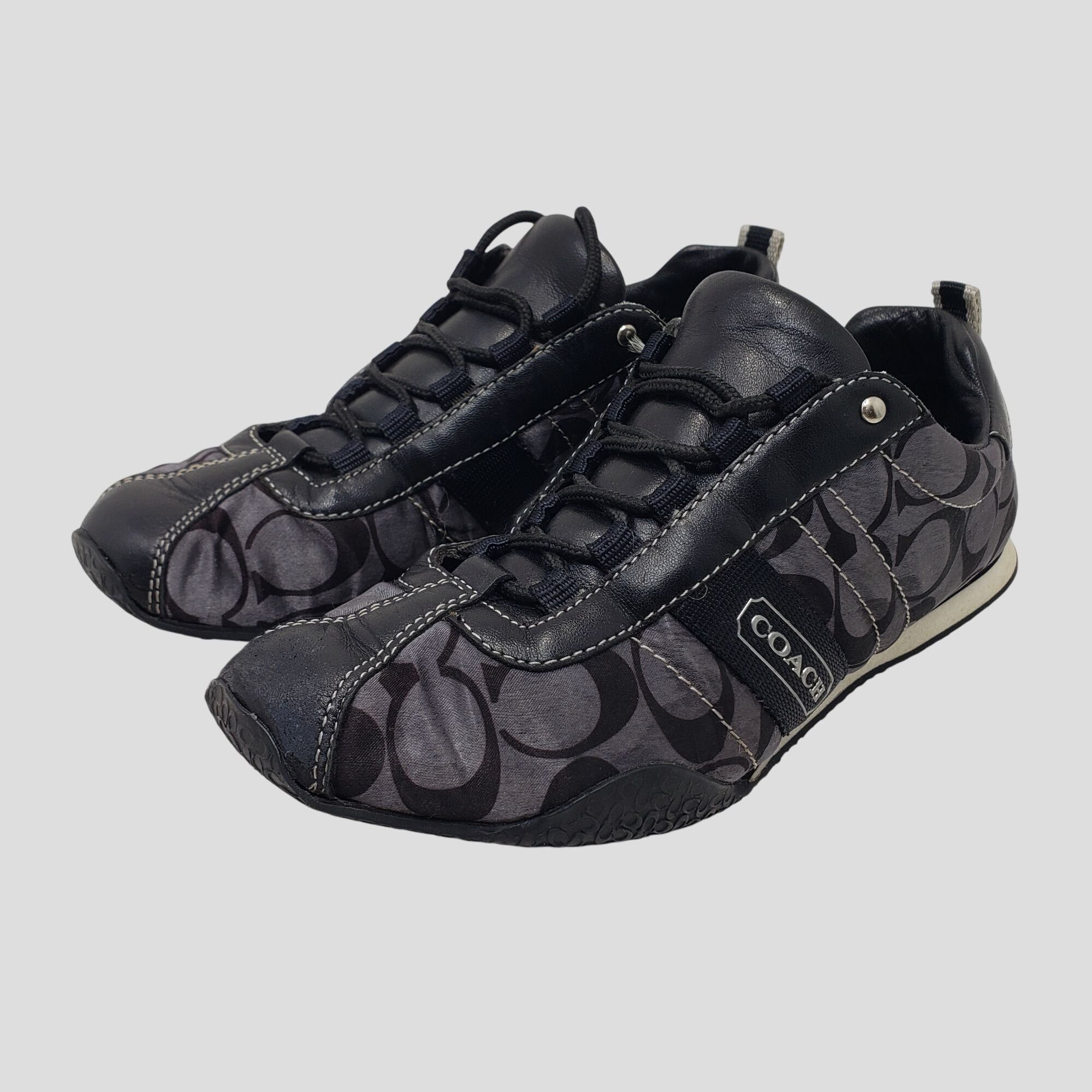 Coach Coach Kelsie Black & Gray Lace-Up Sneakers Womens Size 5.5M Size US 5.5 / EU 38 - 2 Thumbnail