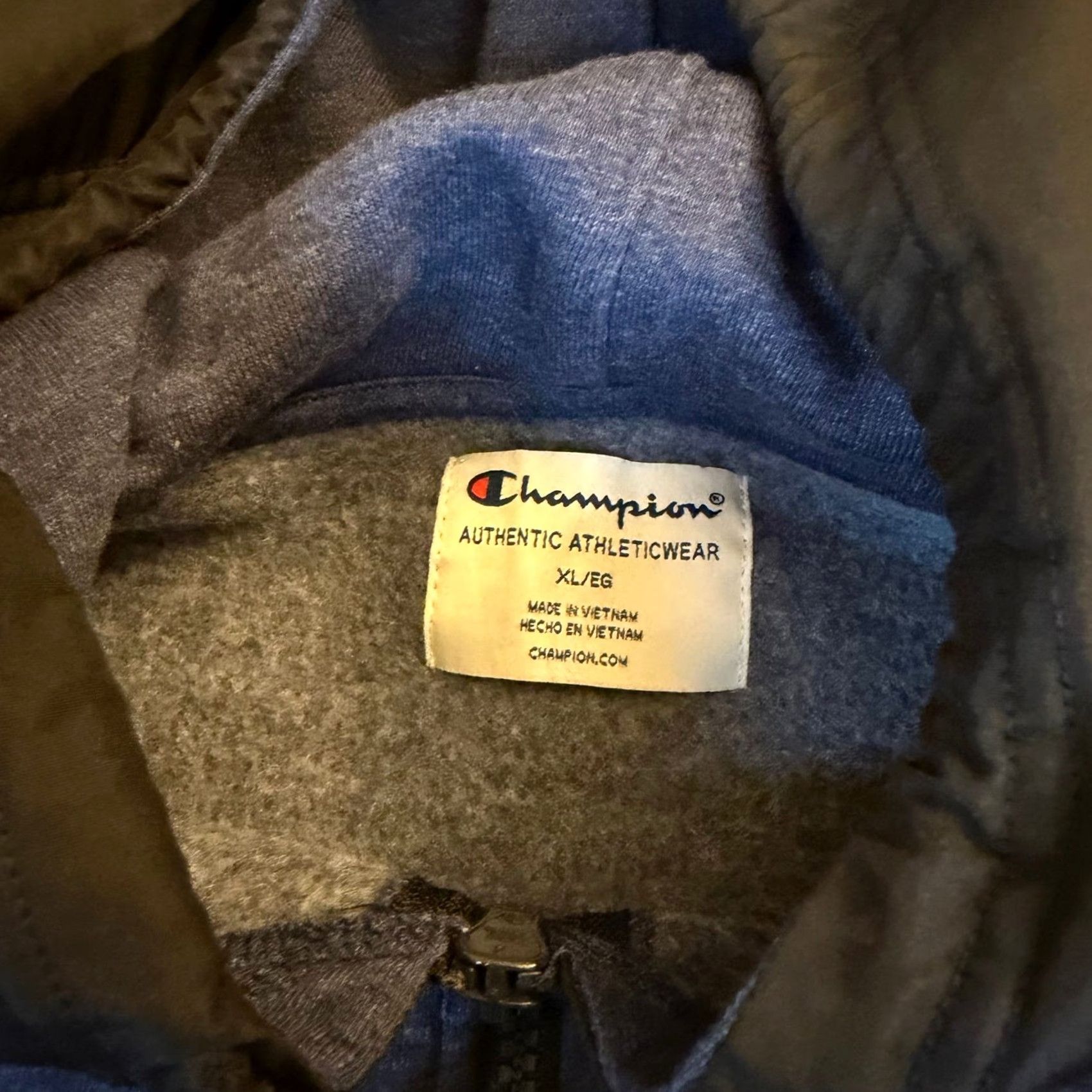Champion Champion Hoodie Pullover Men XL Blue Black Zip Hooded Pockets Sports Fleece Cotton Blend Logo Zipper 1/2 Zip Autumn Winter Spring Men Size US XL / EU 56 / 4 - 3 Thumbnail