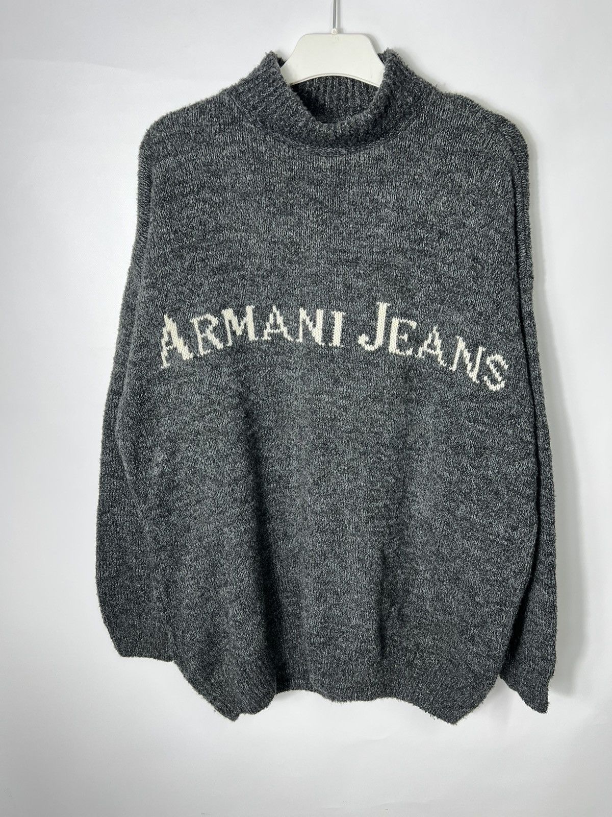 Armani Vintage Very rare Armani Jeans sweater 90s Y2K big logo Size US L / EU 52-54 / 3 - 1 Thumbnail