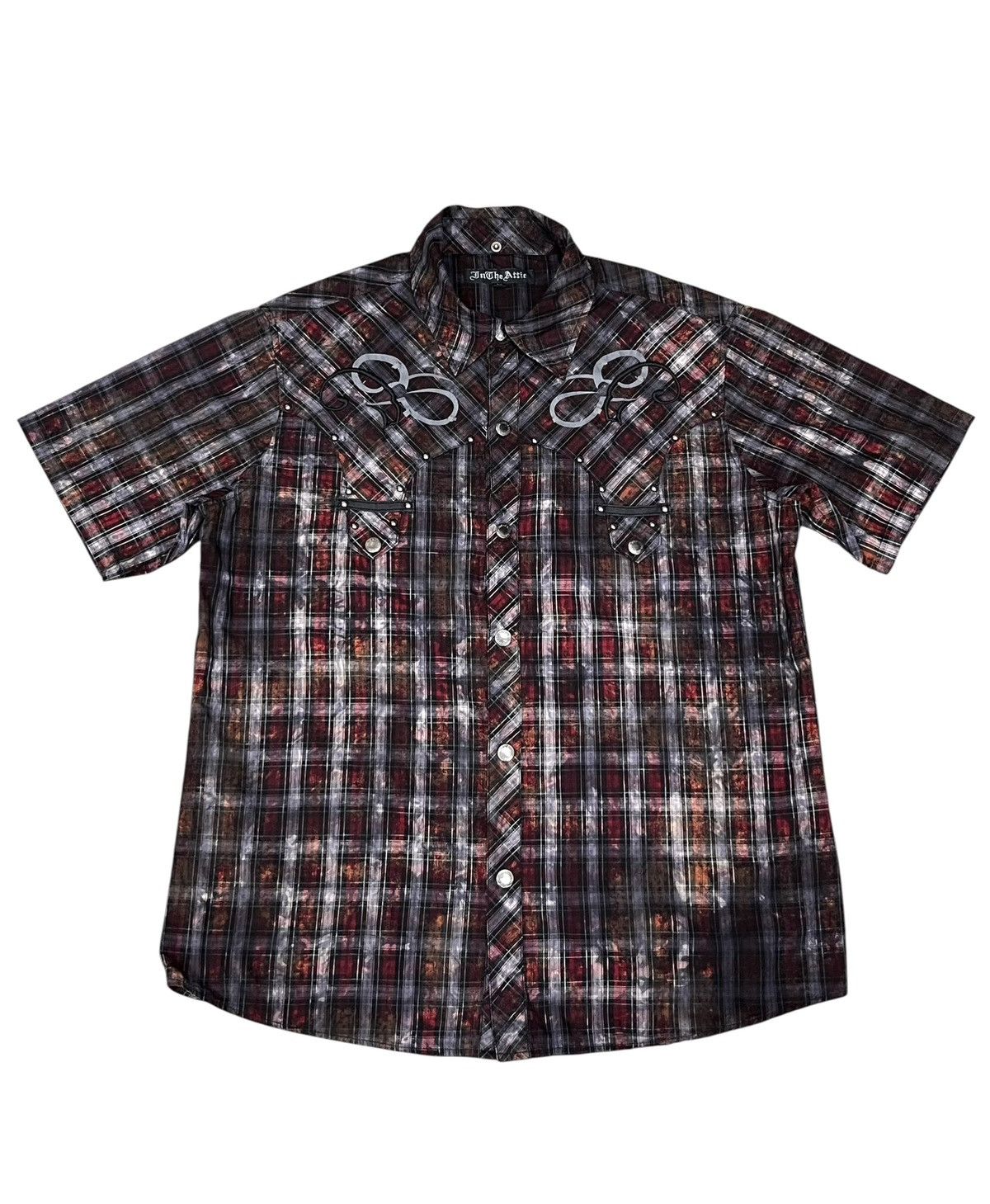 In The Attic In The Attic Punk Smokes Tartan Studded Tribal Shirt M Size US M / EU 48-50 / 2 - 2 Thumbnail