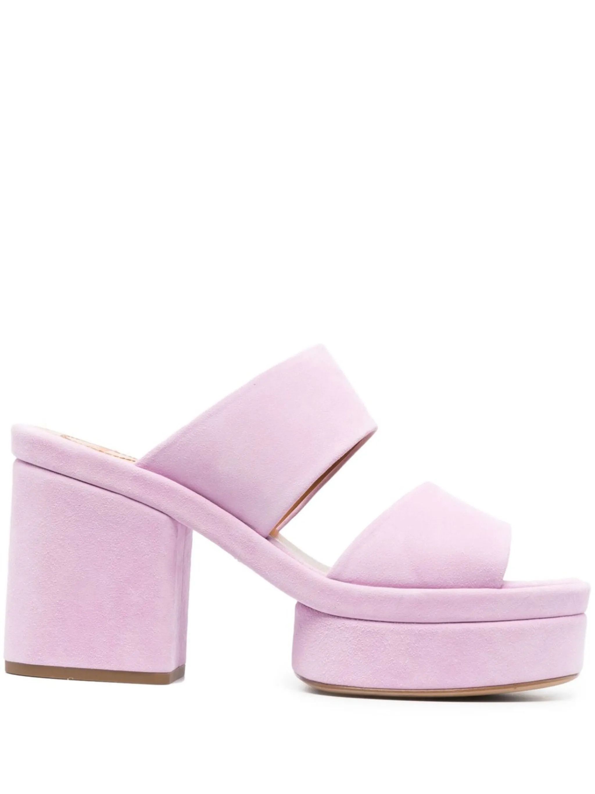 Chloe o1y0825 Leather Square Heel Mules in Mauve Size US 8 / IT 38 - 1 Thumbnail